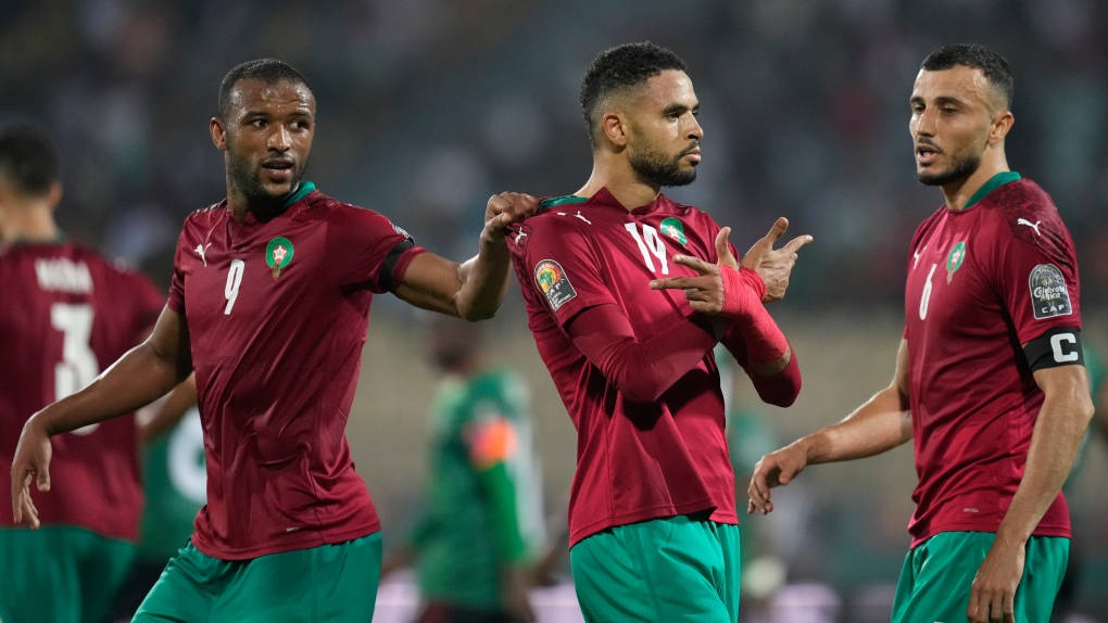 Morocco National Football Team Players Fooling Around Background