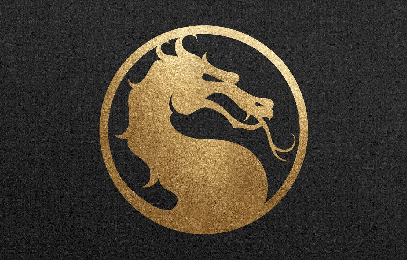 Mortal Kombat 11 Gold Dragon Logo Background