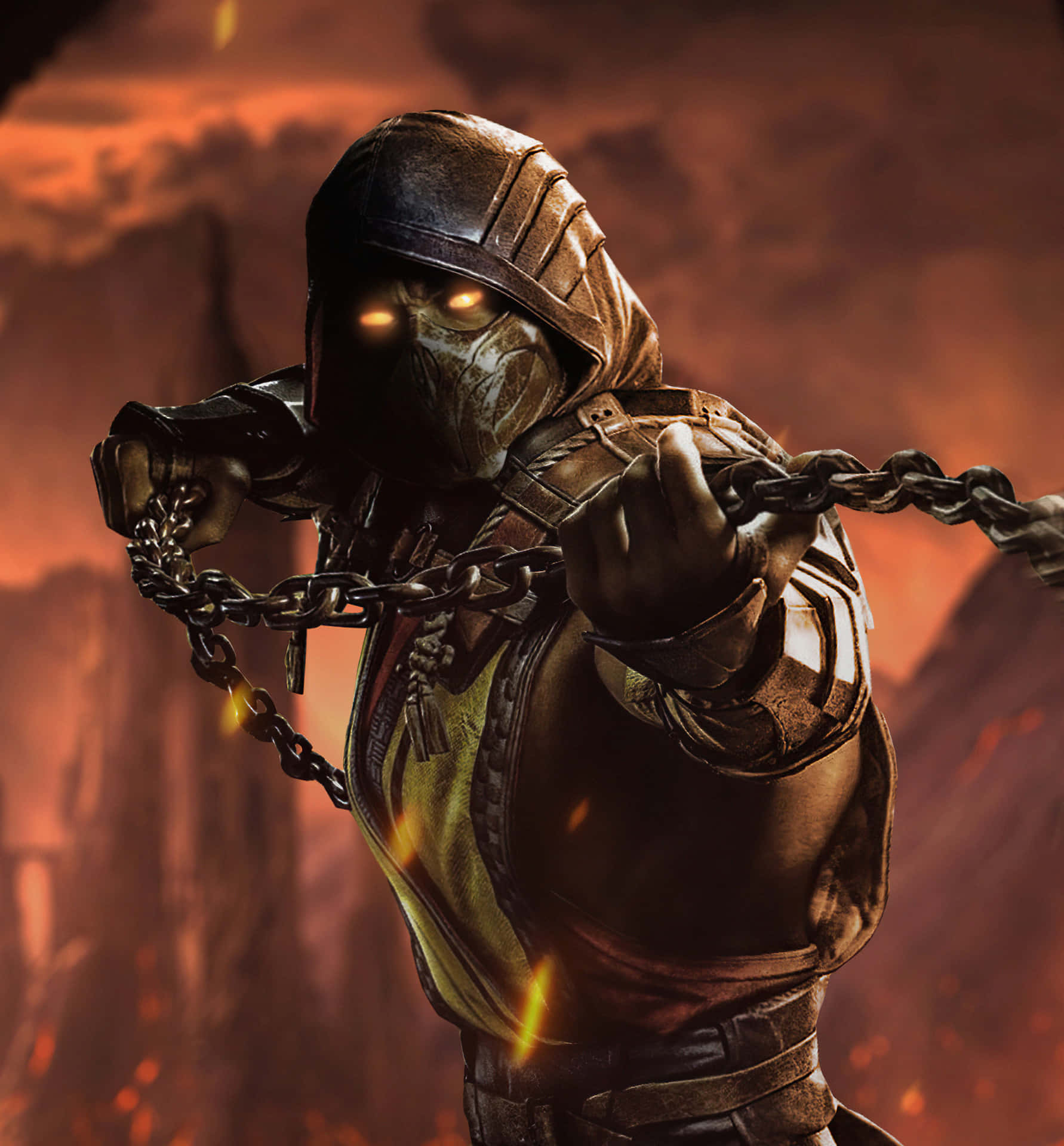 Mortal Kombat Scorpion In Game Graphics Background