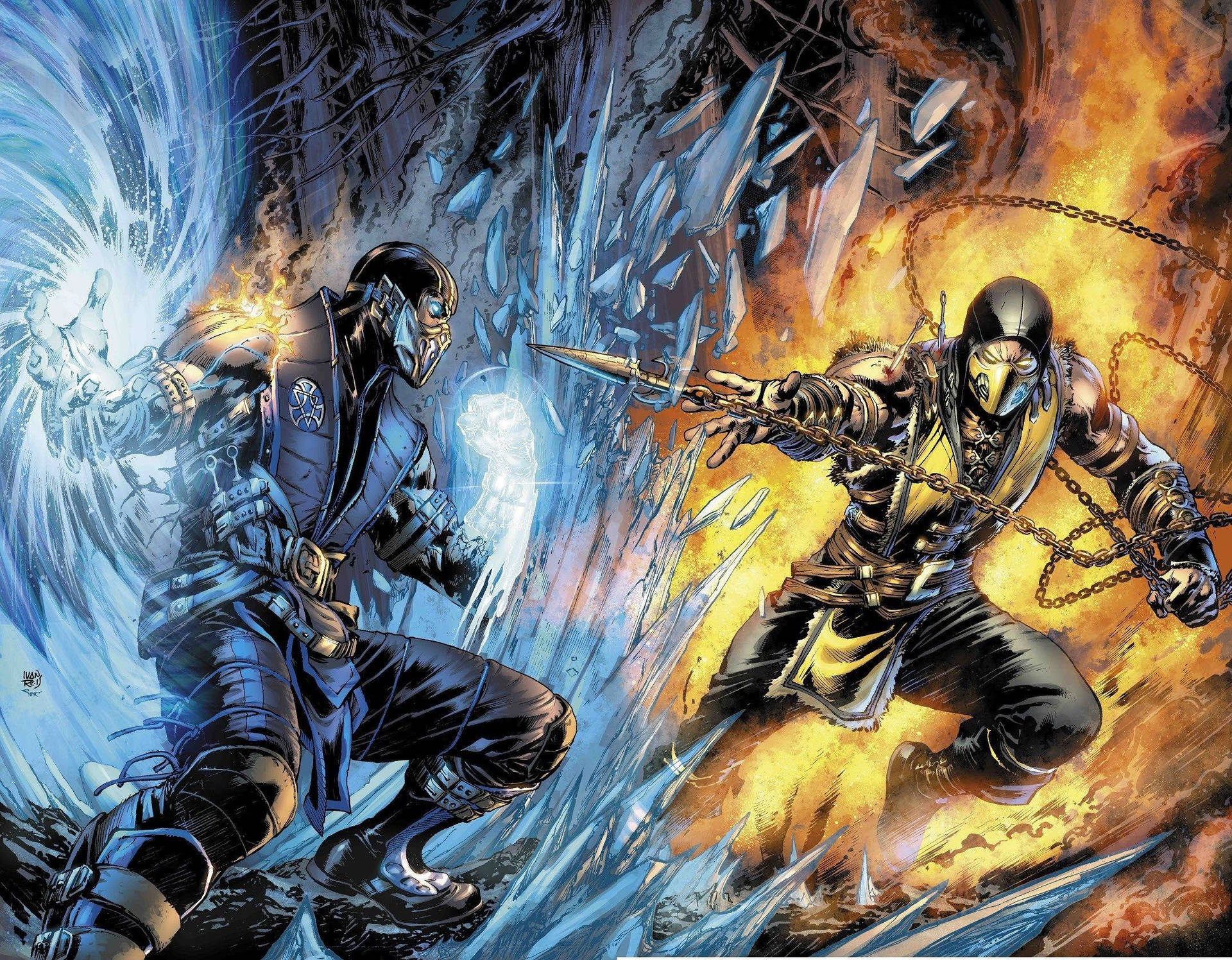 Mortal Kombat Scorpion Vs Sub Zero 2d Background