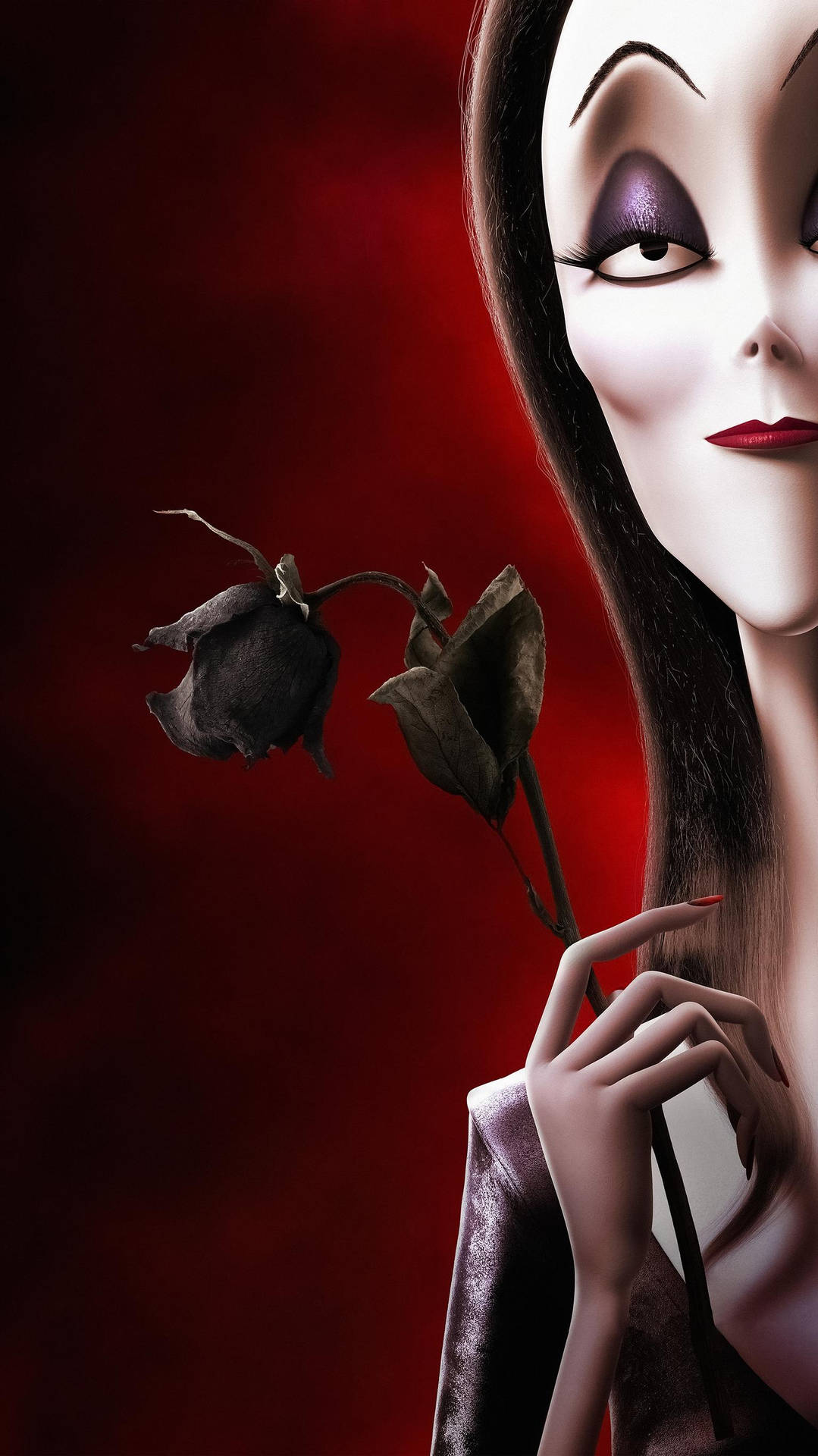 Morticia Holding Dried Rose The Addams Family 2 Background