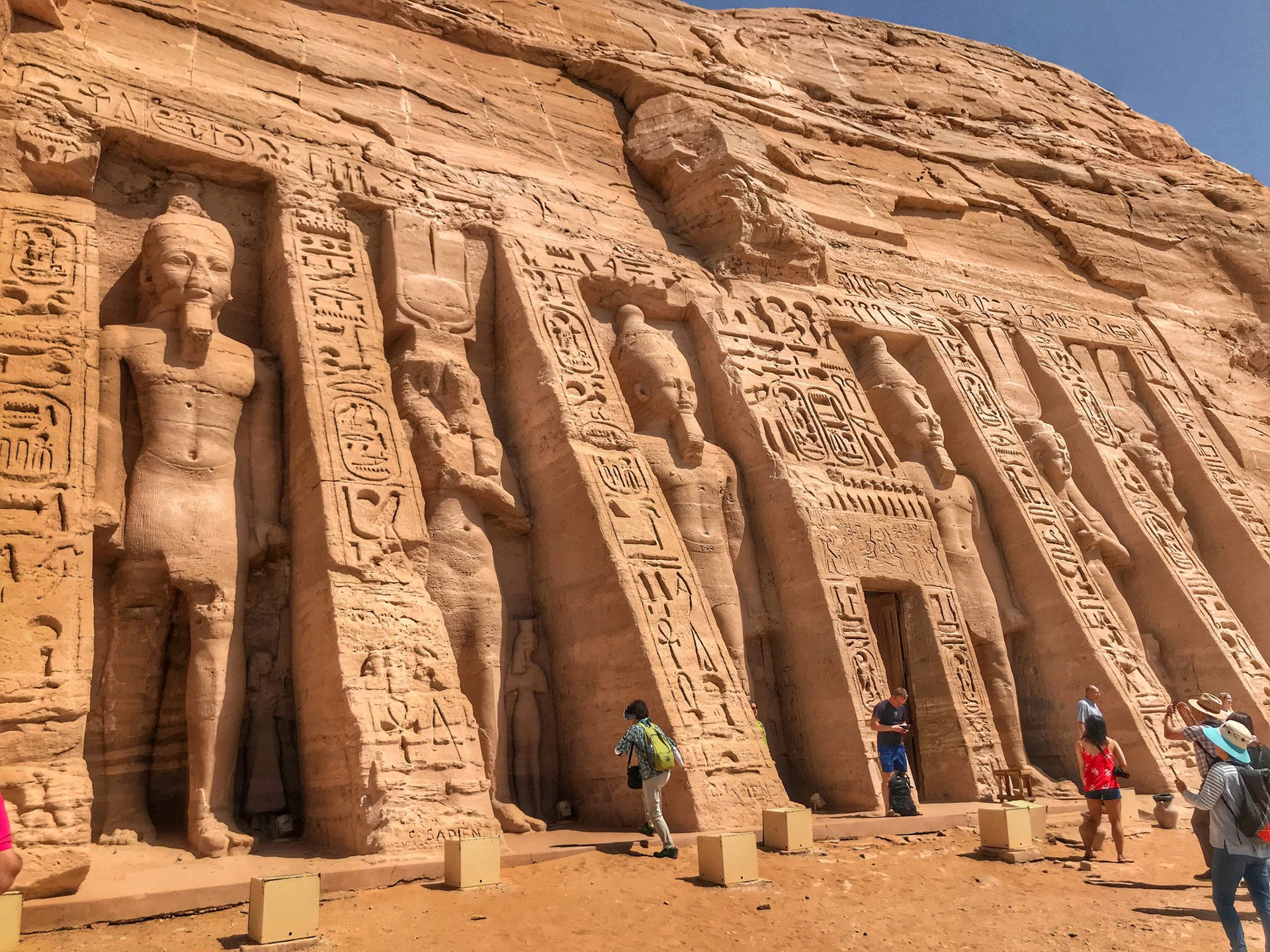 Mortuary Temple Of Ramses Ii In Abu Simbel Background