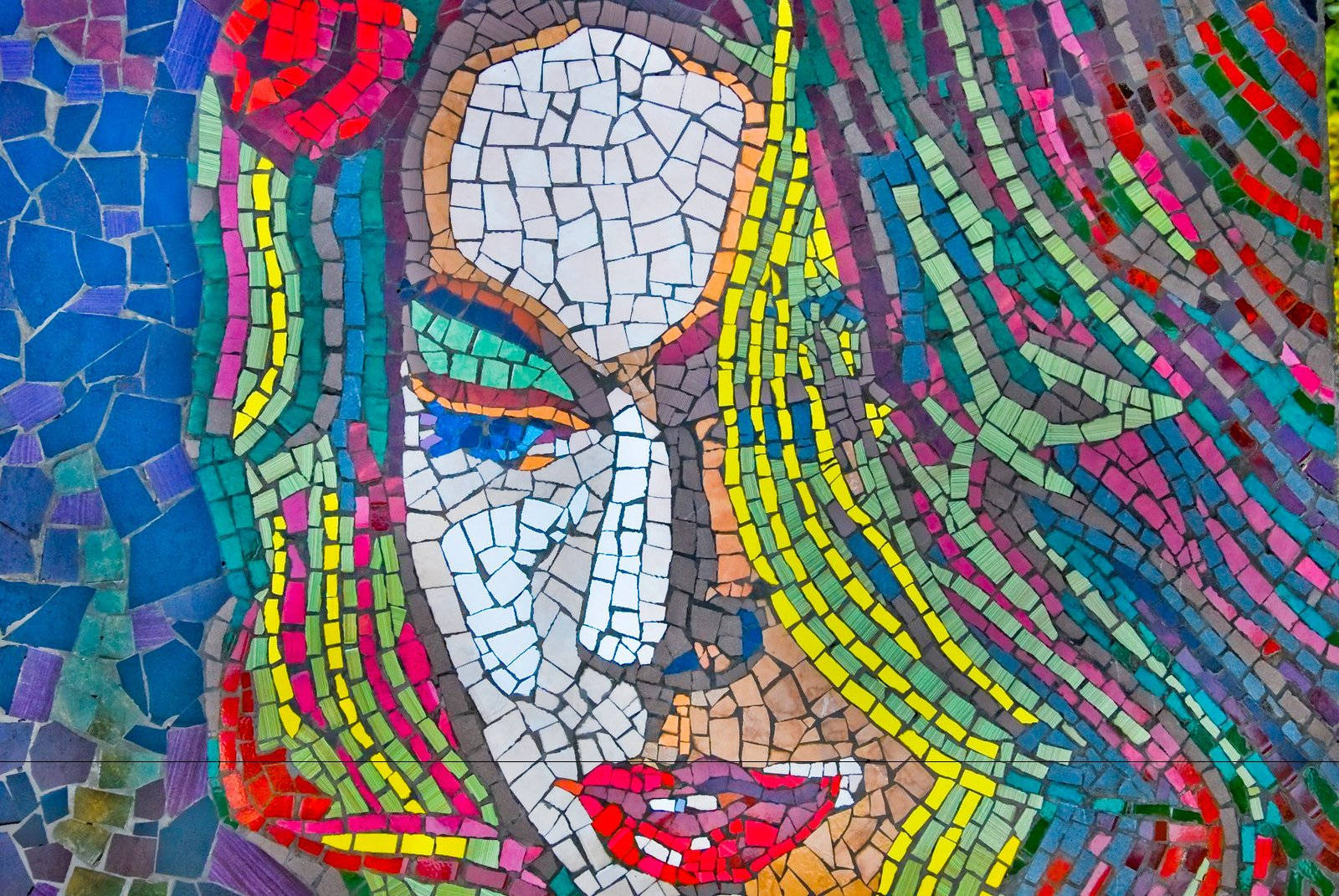 Mosaic Of A Girl Background