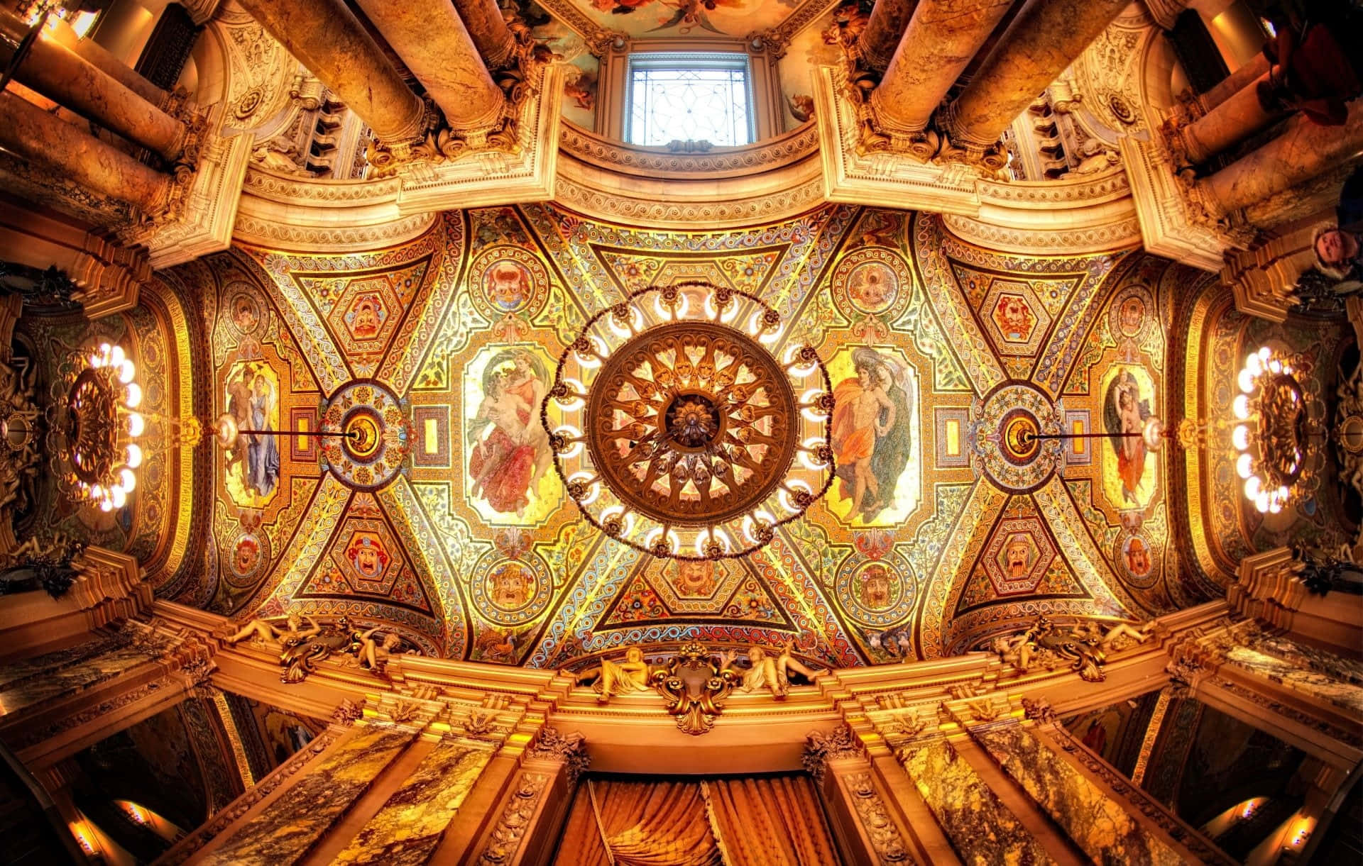 Mosaic Panels At Paris Opera House Background