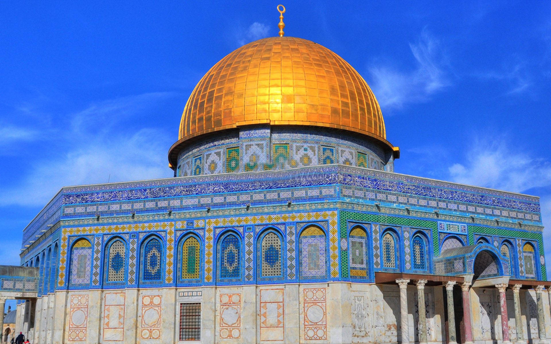 Mosaic Walls Dome Of The Rock Background