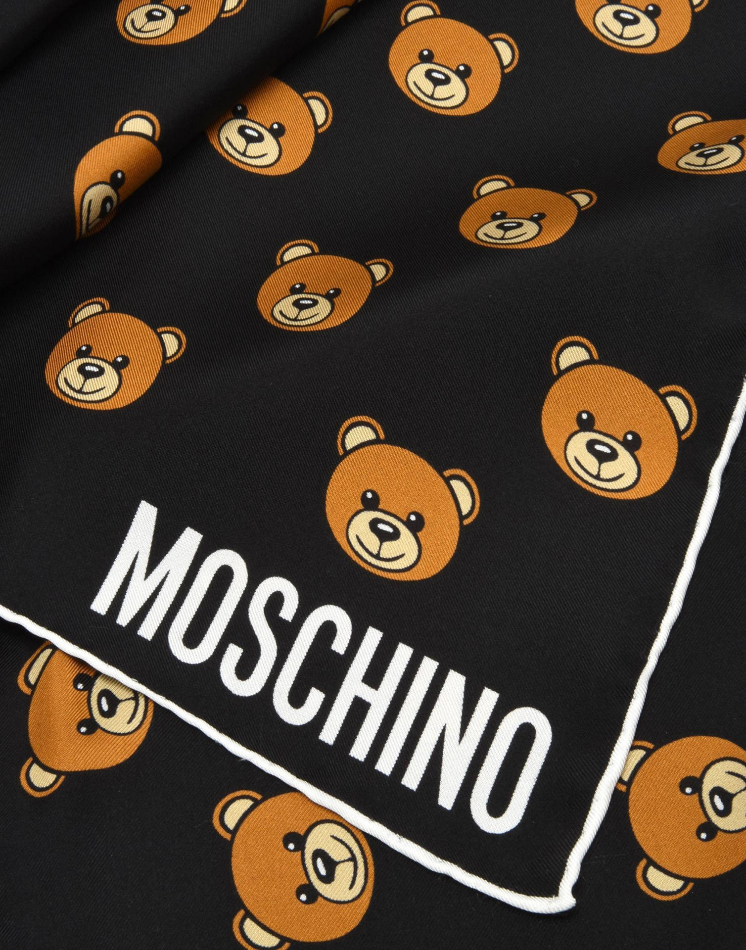 Moschino Bear Pattern On Cloth Background