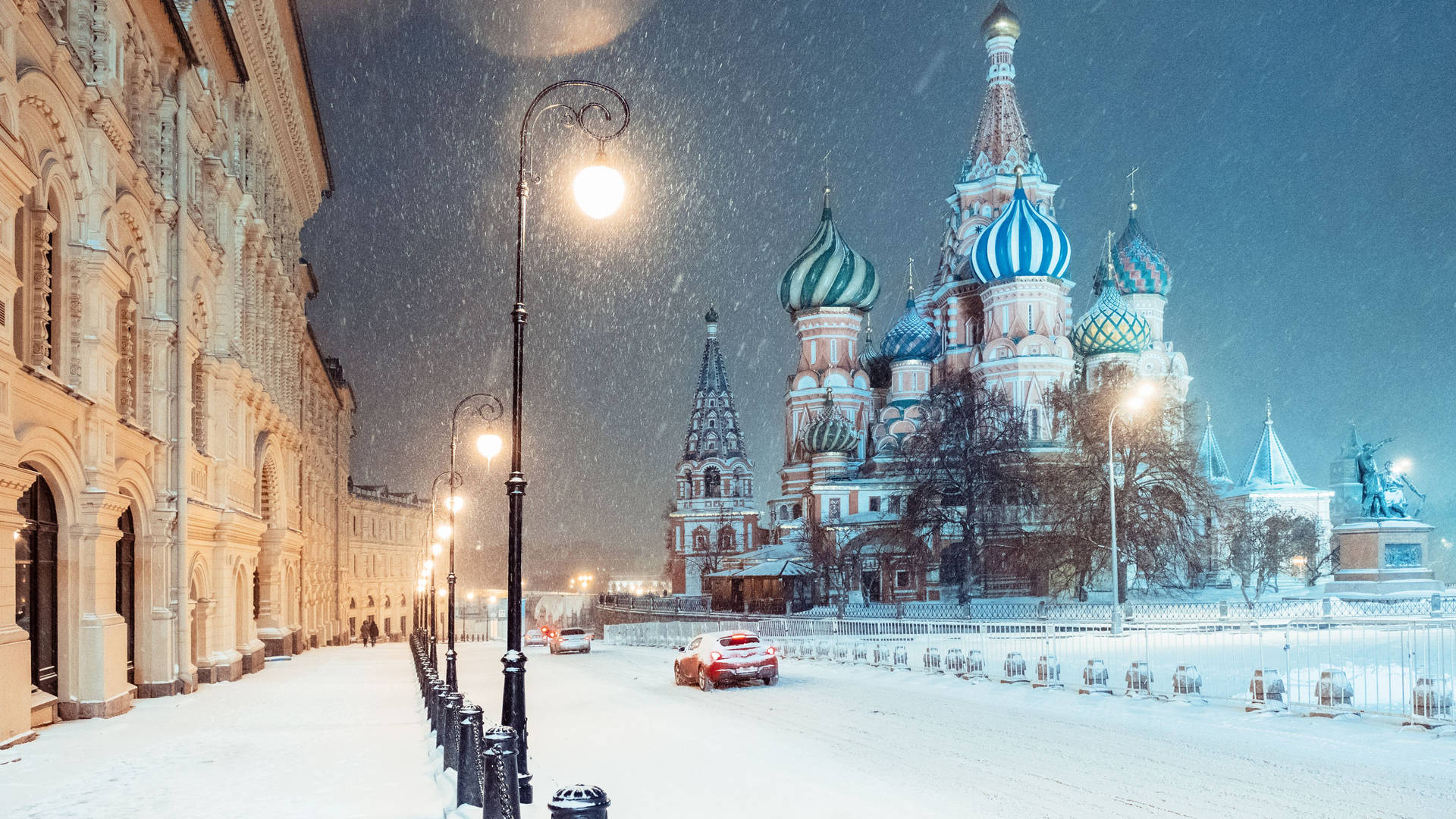 Moscow Russia Red Square Winter Background