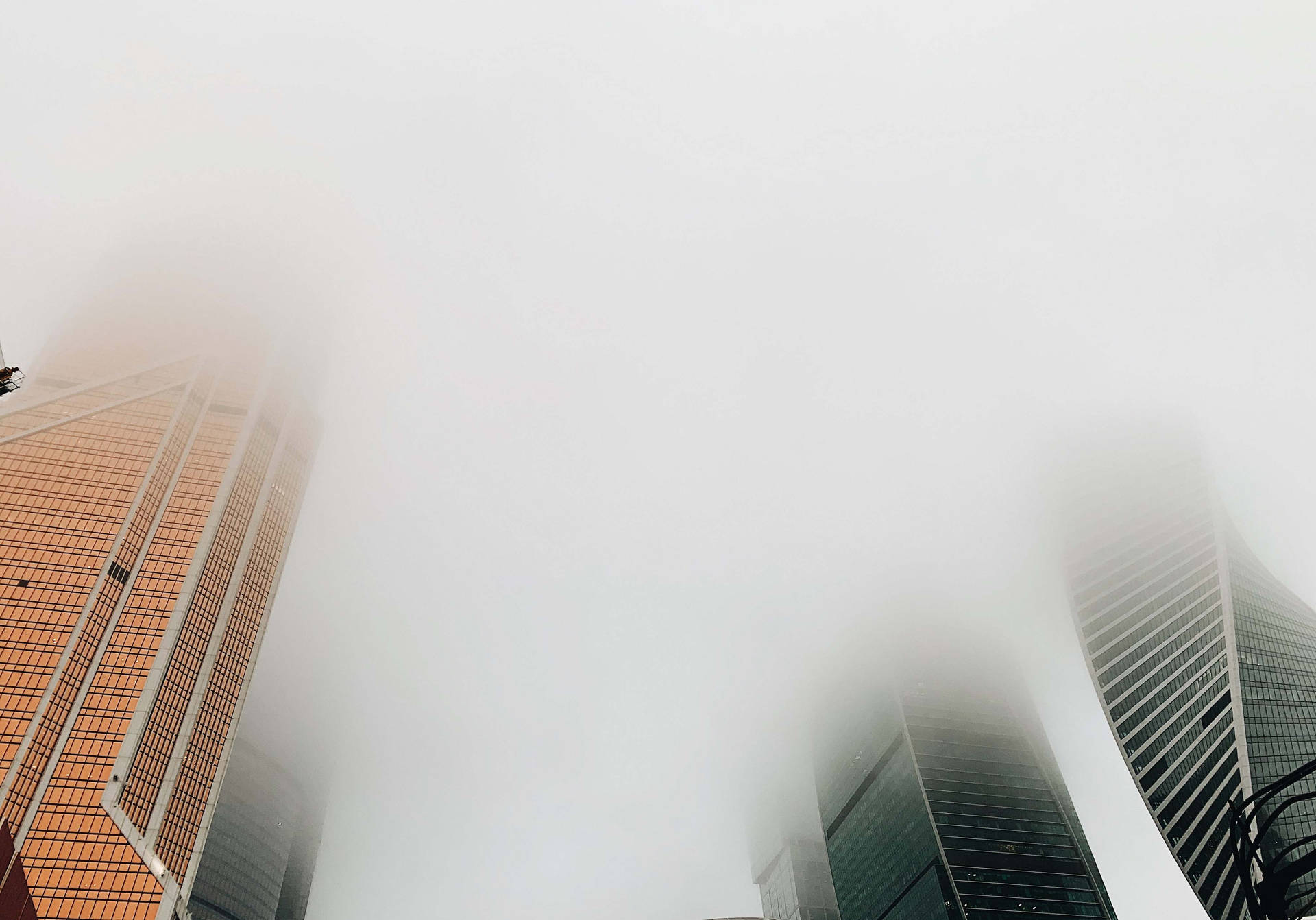 Moscow Russia Skyscrapers Fog Background