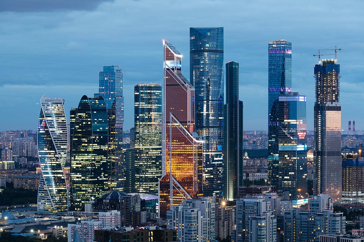 Moscow Russia Stunning Skyscrapers Background