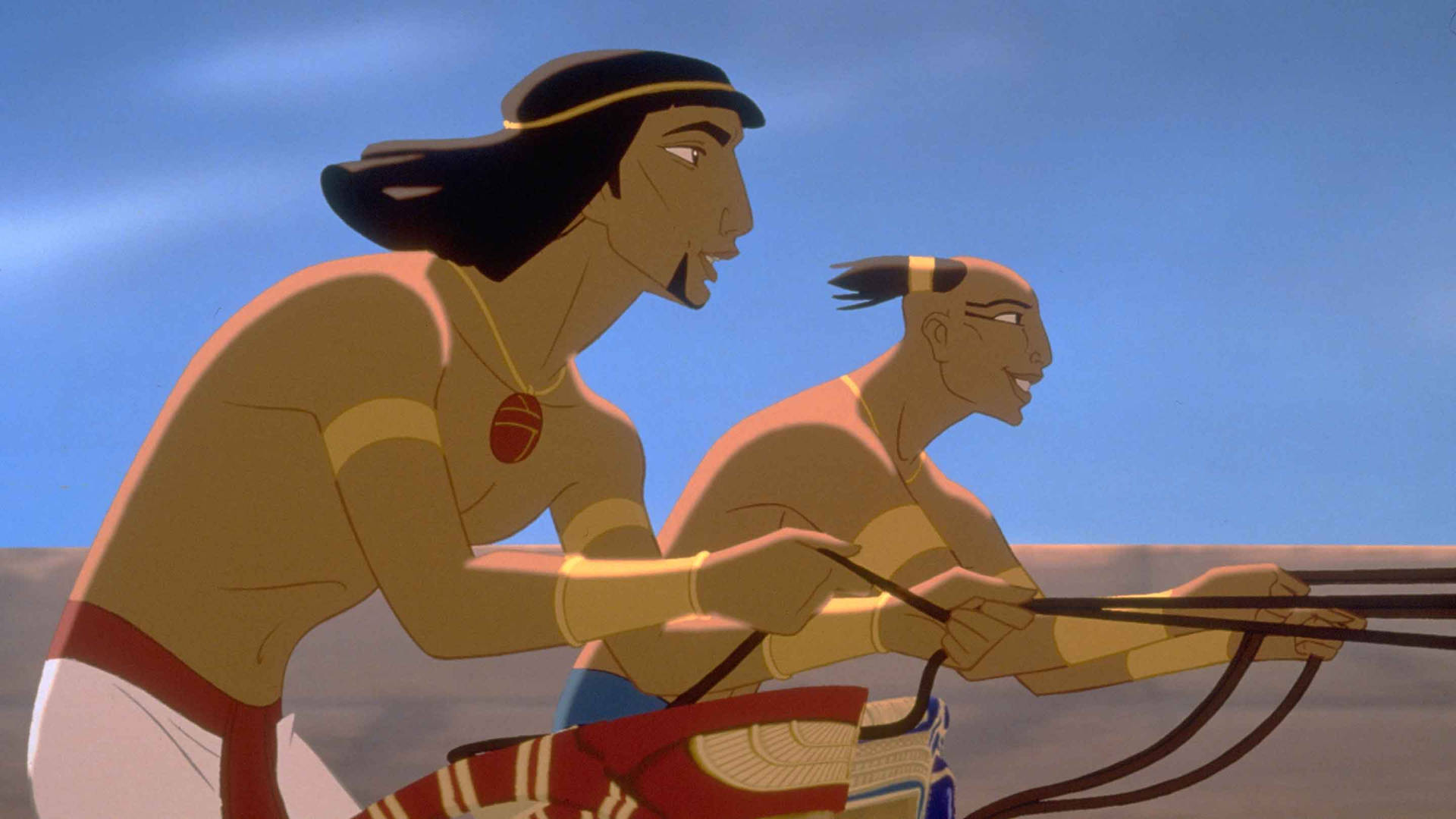 Moses And Rameses Riding The Prince Of Egypt Background