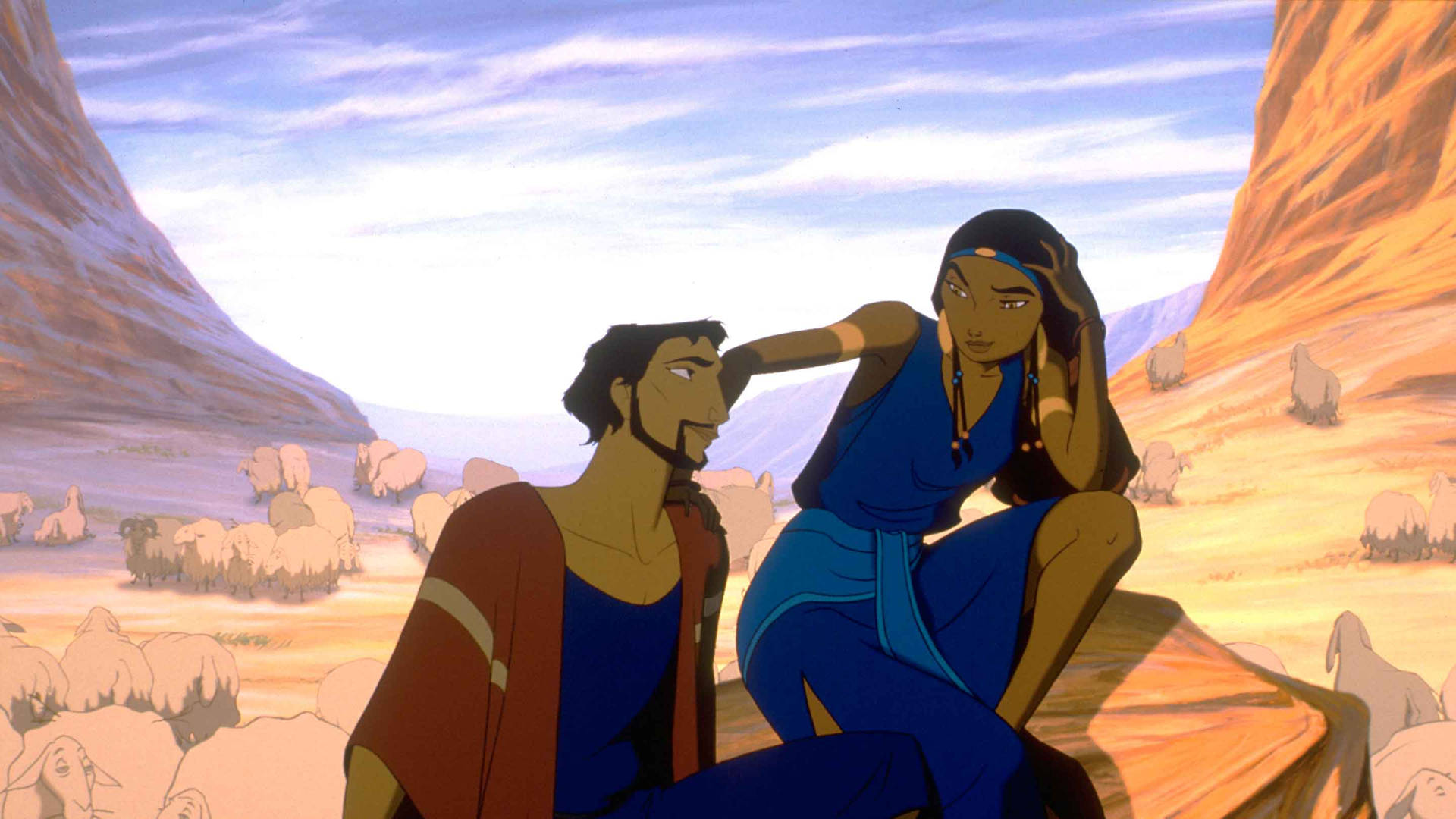 Moses Teasing Tzipporah The Prince Of Egypt Background