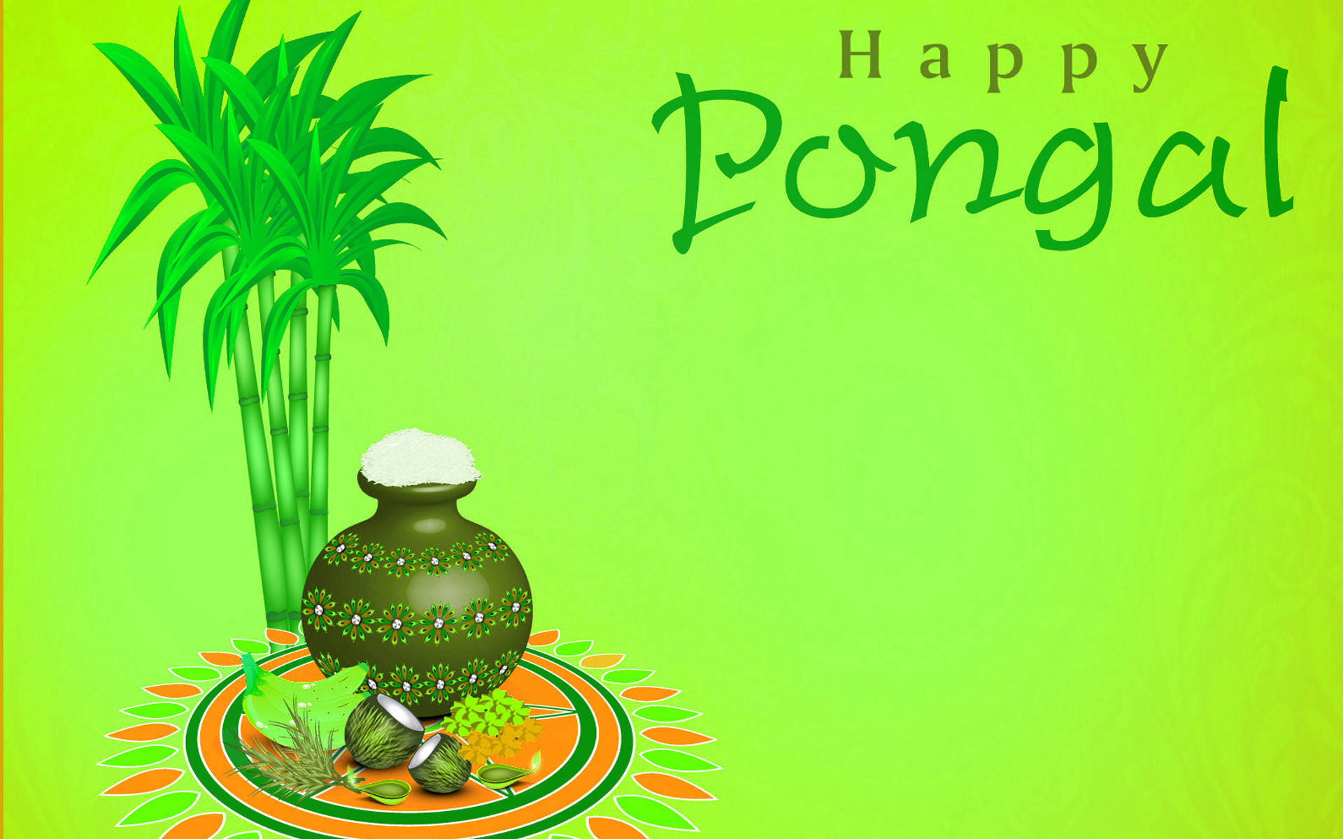 Moss Green Happy Pongal Background