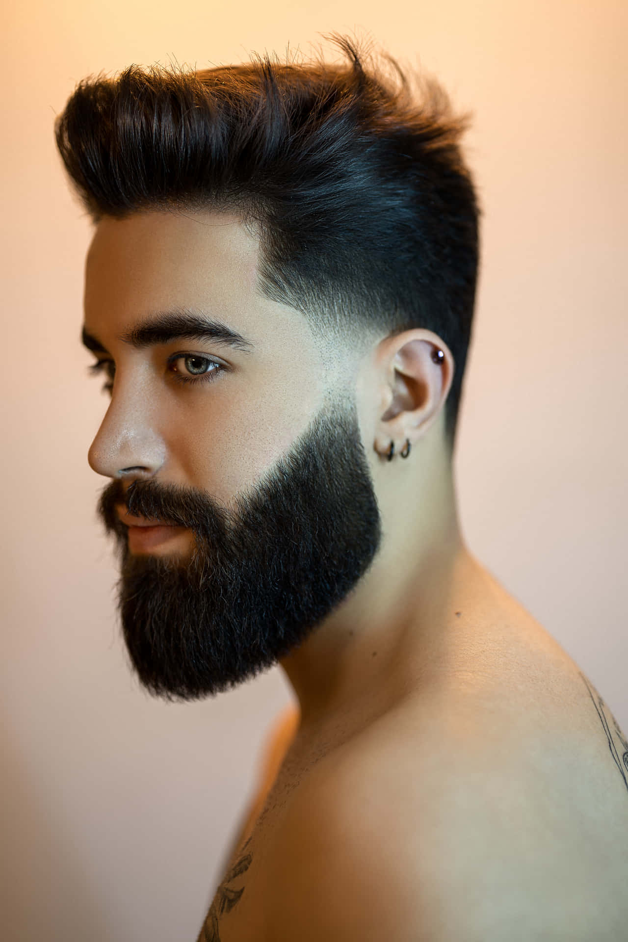 Most Adorable Cutting Style Of Hair And Mustache Background