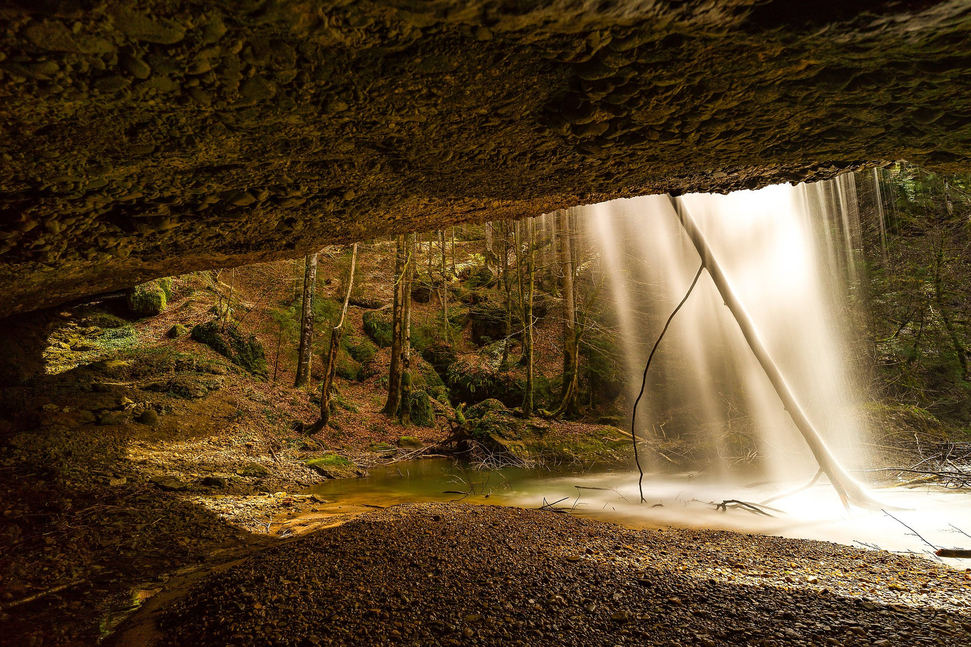 Most Beautiful Desktop Shimmering Waterfall