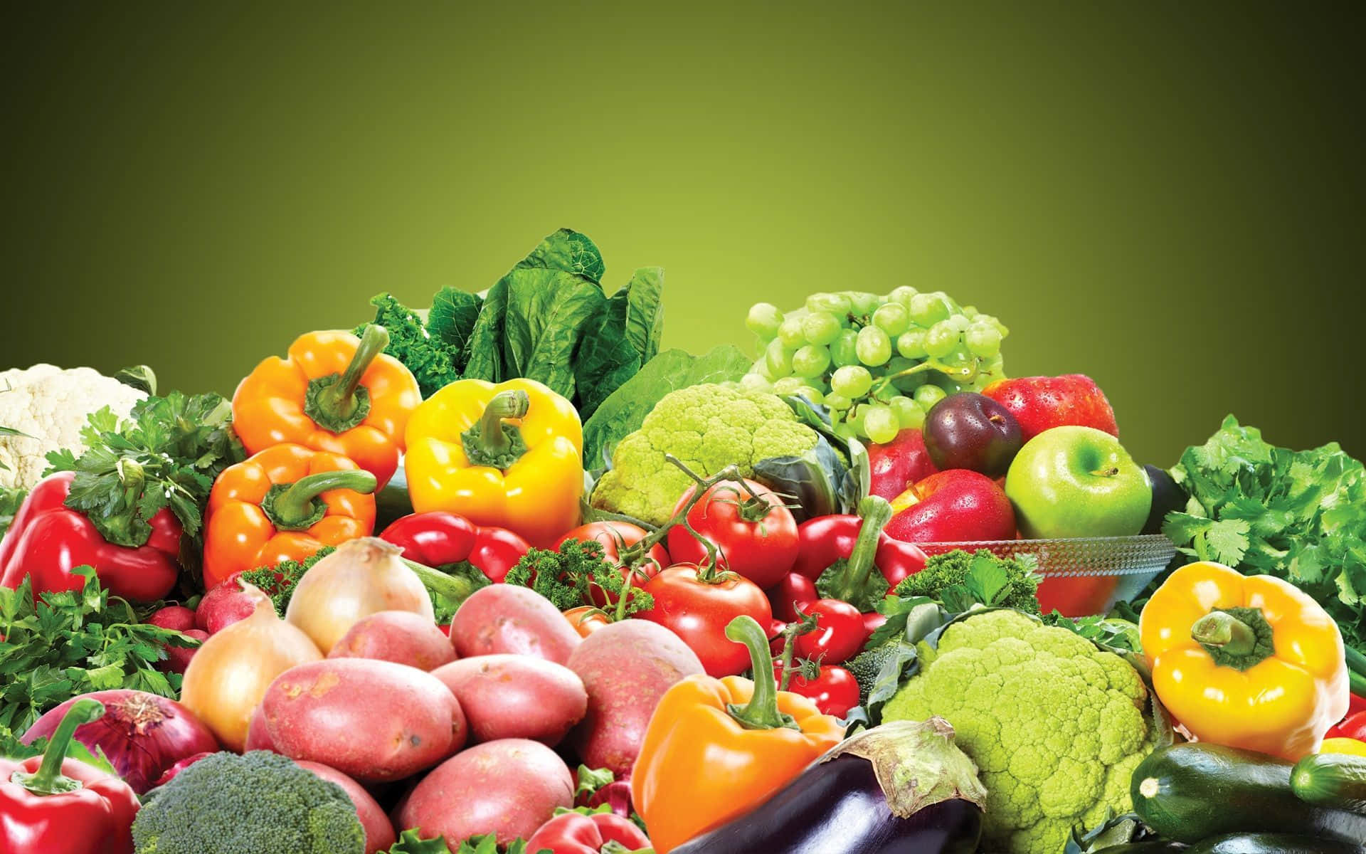 Most Common Fruits And Vegetables Background