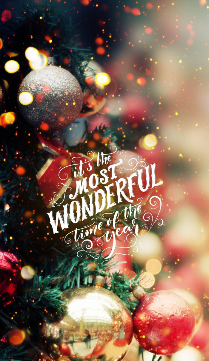 Most Wonderful Time Christmas Greeting Background