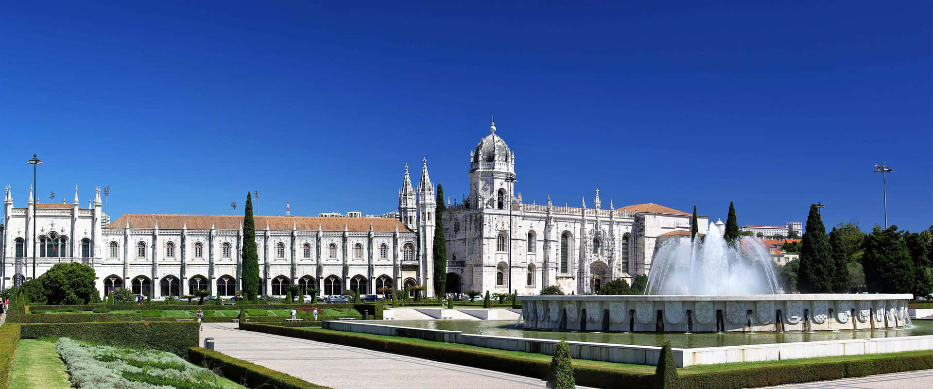 Mosteiro Dos Jeronimos Panoramic Shot Background