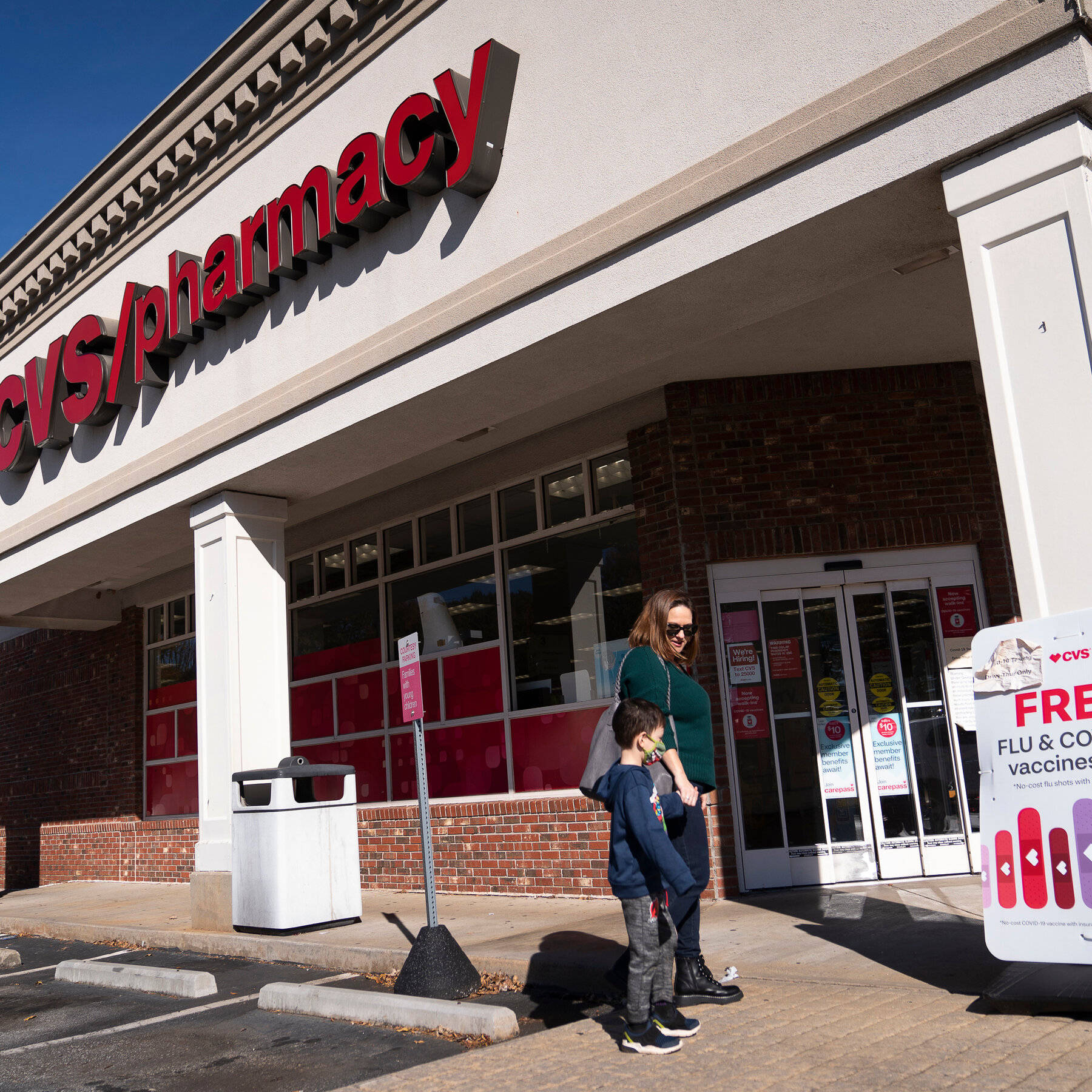 Mother And A Son In Cvs Background