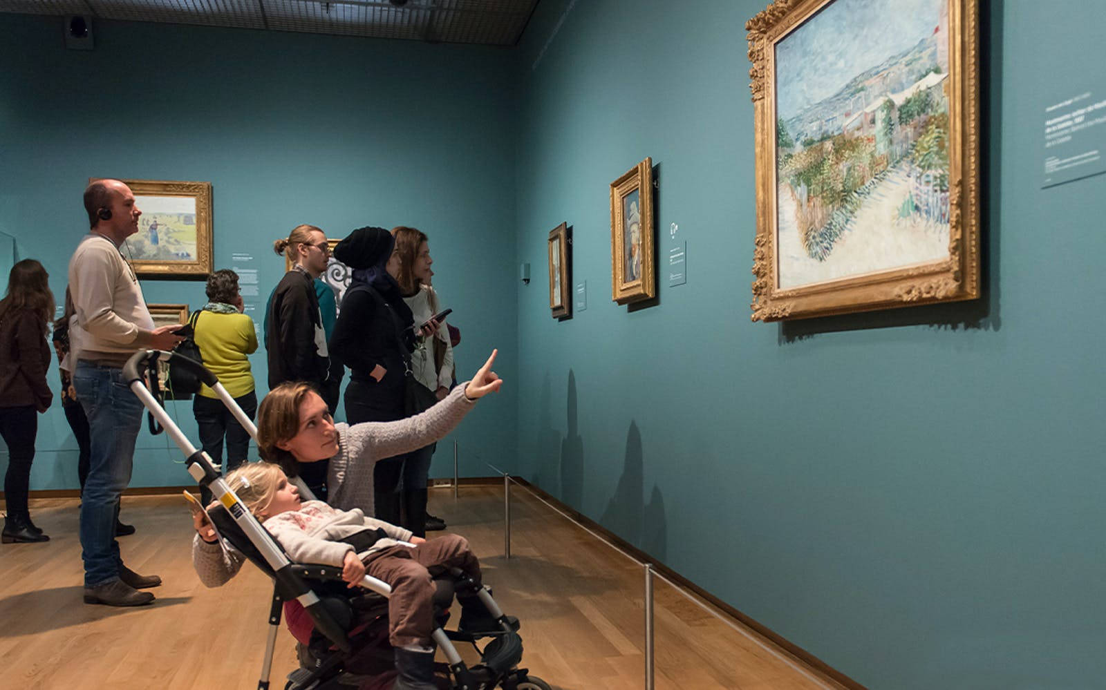 Mother And Daughter At Van Gogh Museum Background