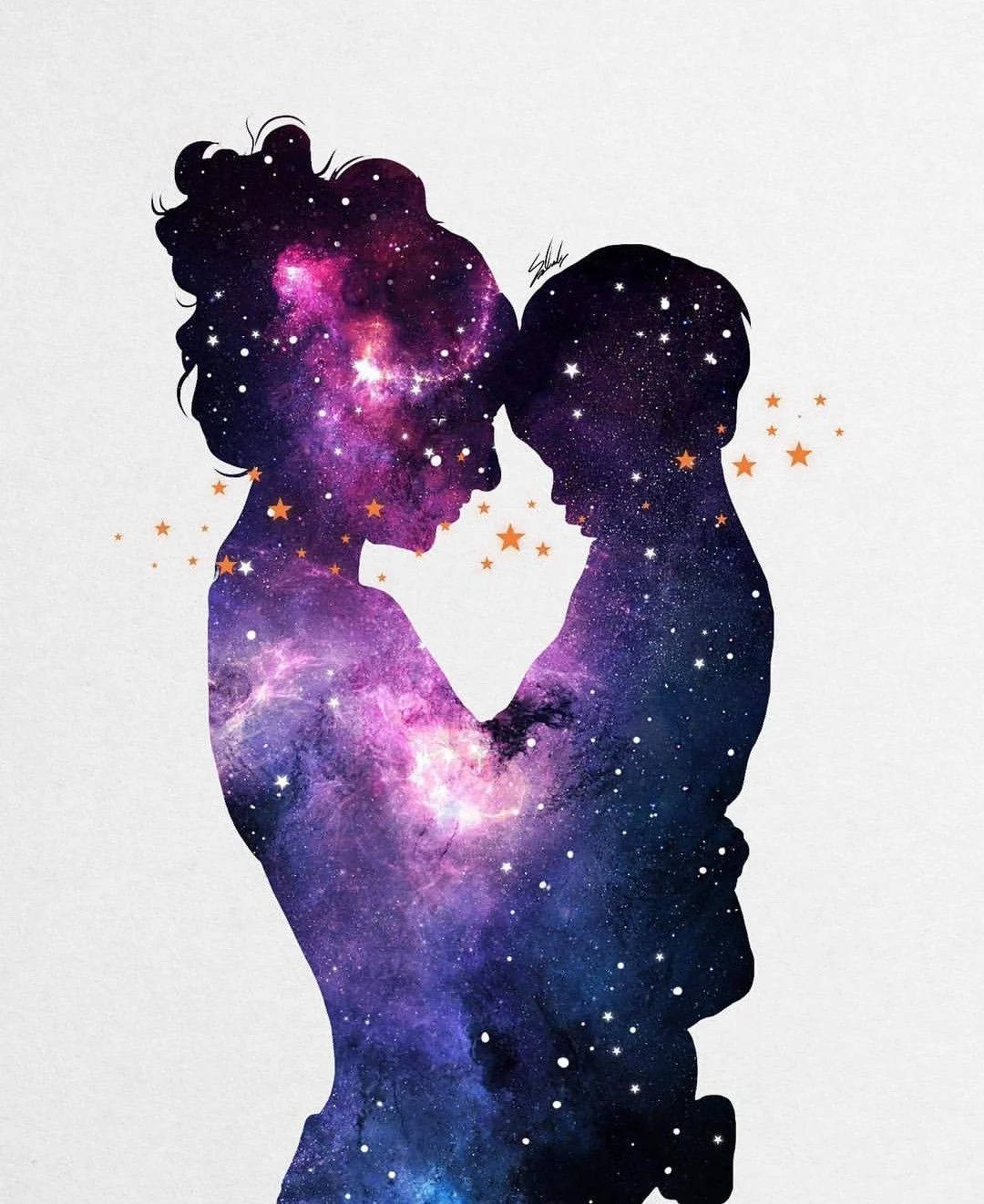 Mother And Daughter Galaxy Graphic