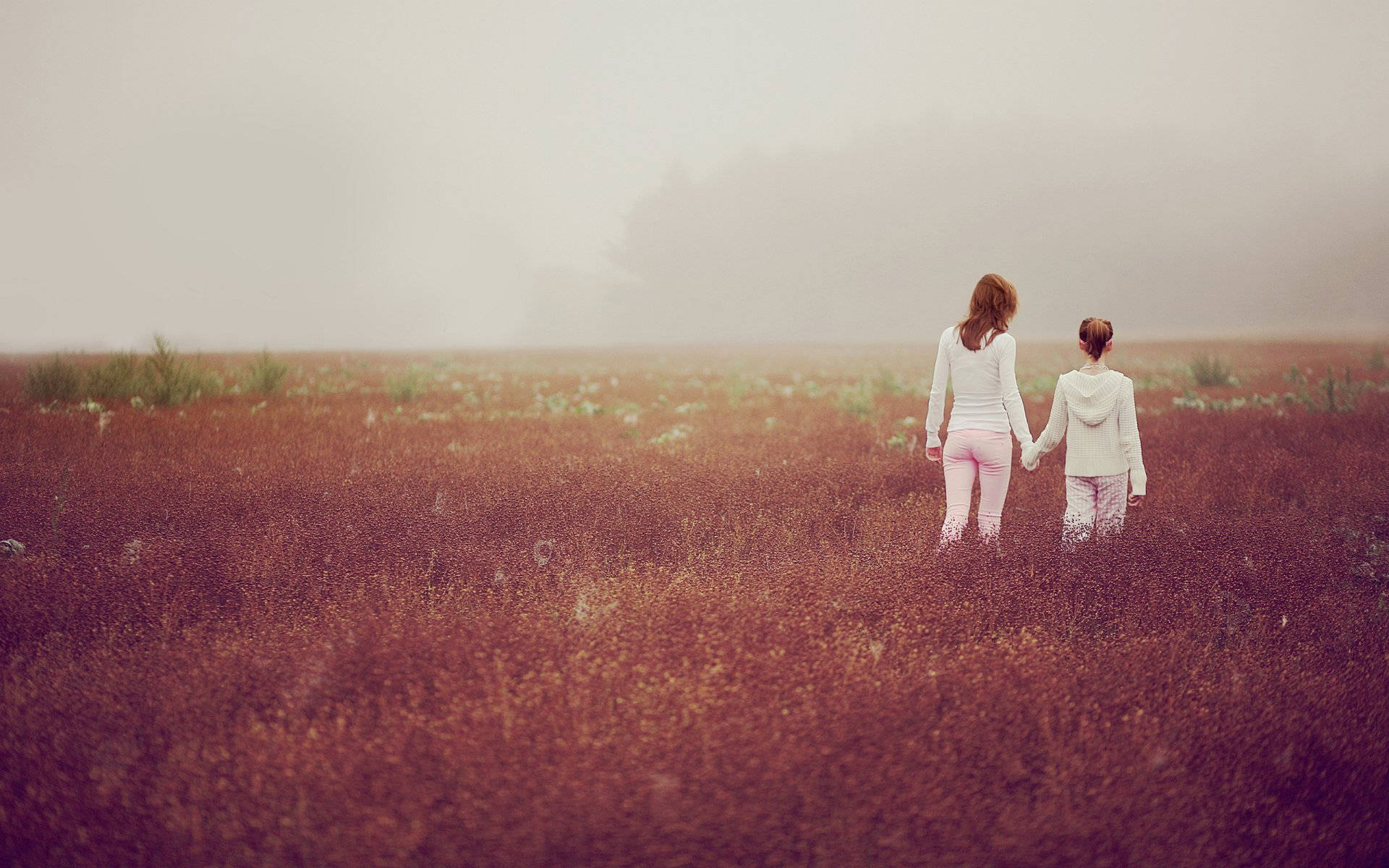 Mother And Daughter Holding Hands Background