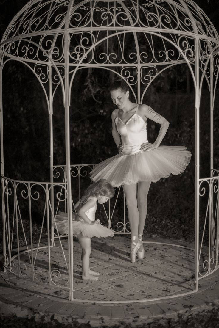 Mother And Daughter In Tutus Background