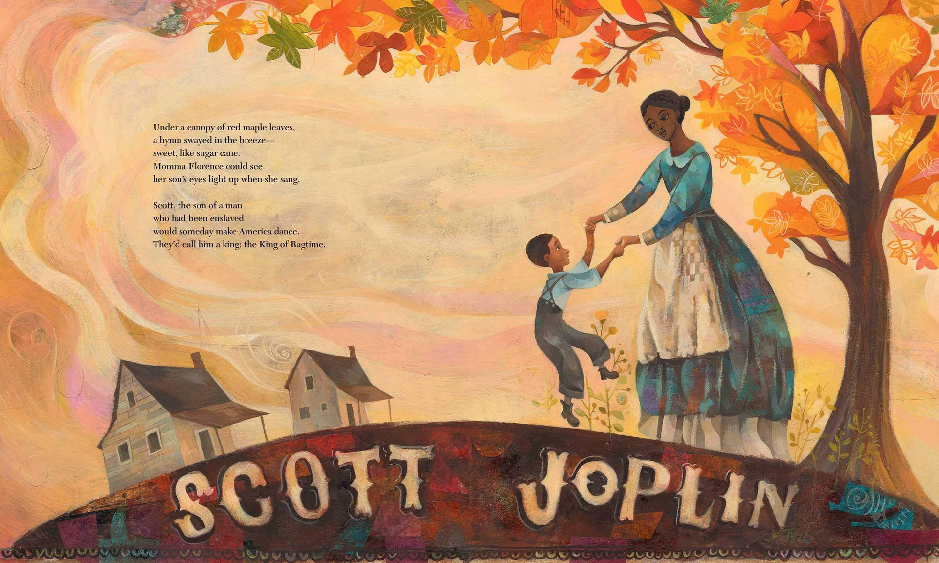 Mother And Son Painting With Scott Joplin Text