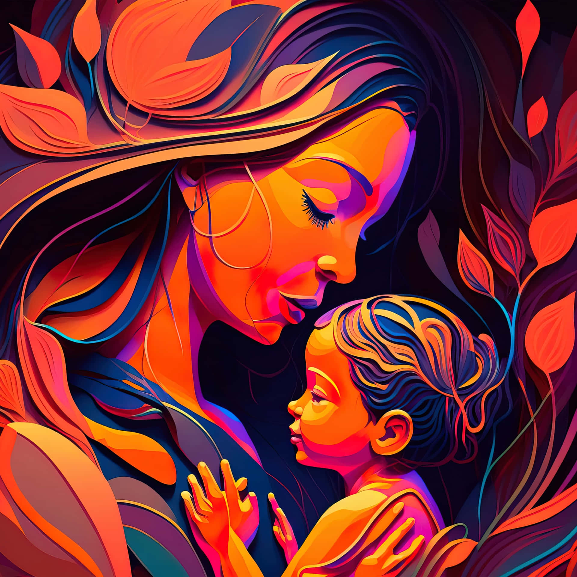 Mother Child Artistic Embrace.jpg Background