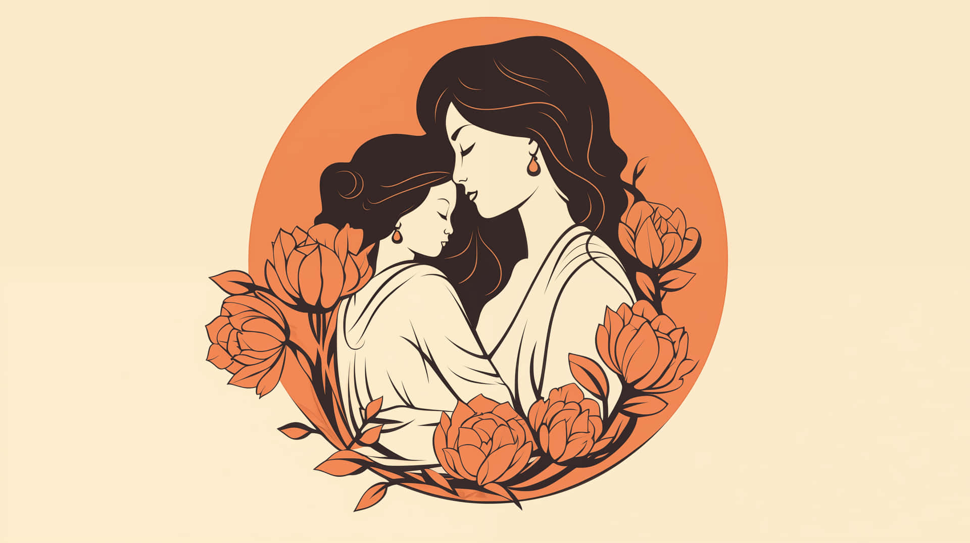 Mother Child Embrace Art Background