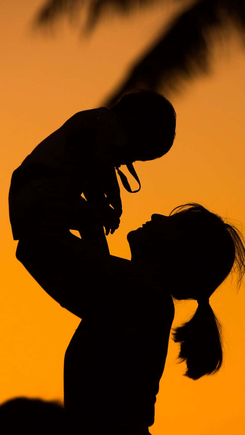 Mother Child Silhouette Sunset