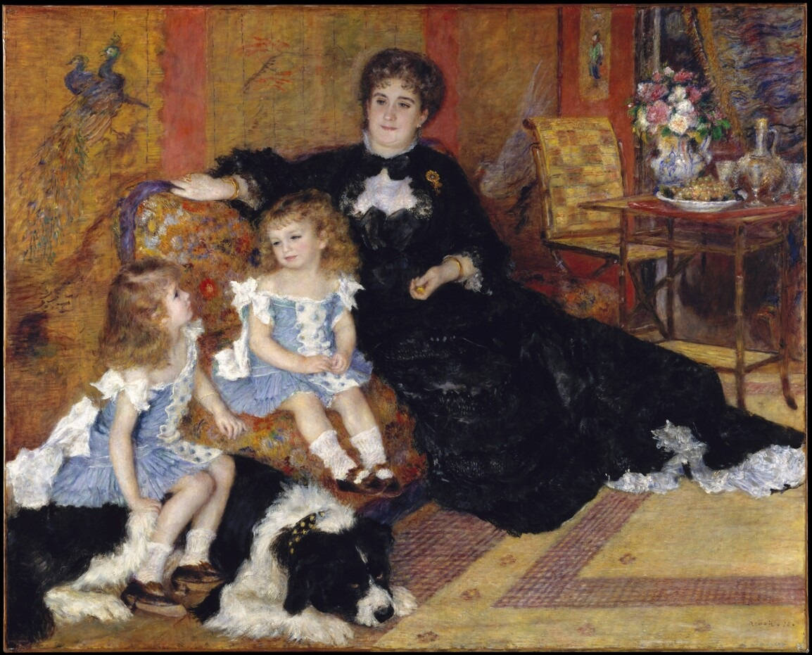 Mother, Children And Dog By Renoir Background