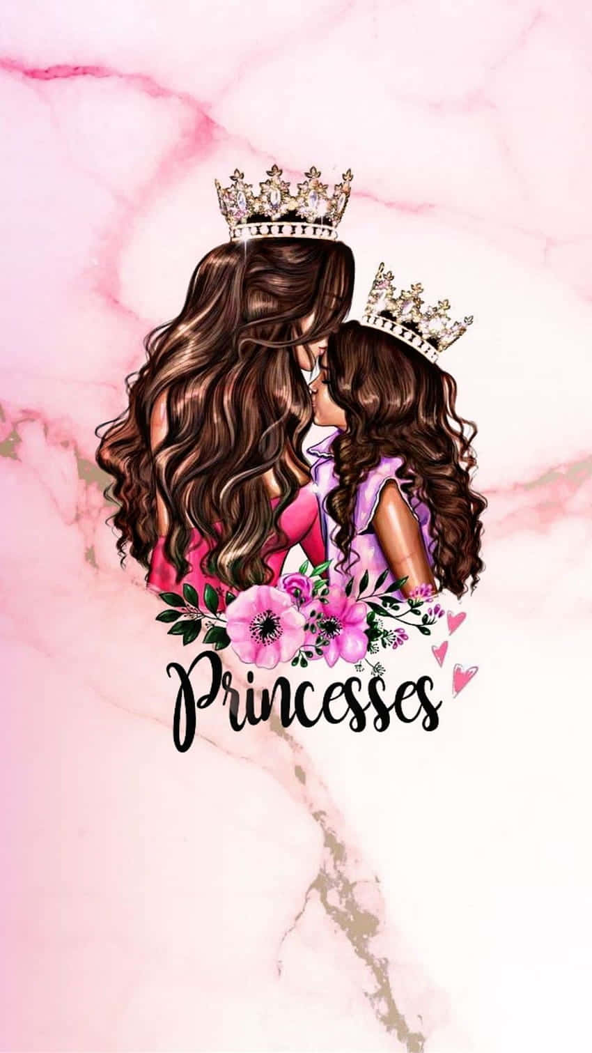 Mother Daughter Princesses Artwork Background