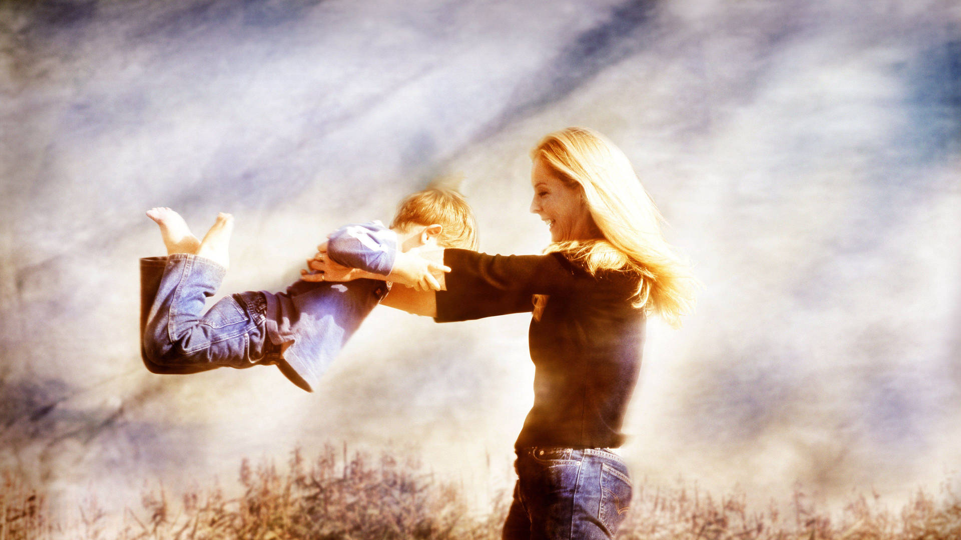 Mother Swinging Kid Background