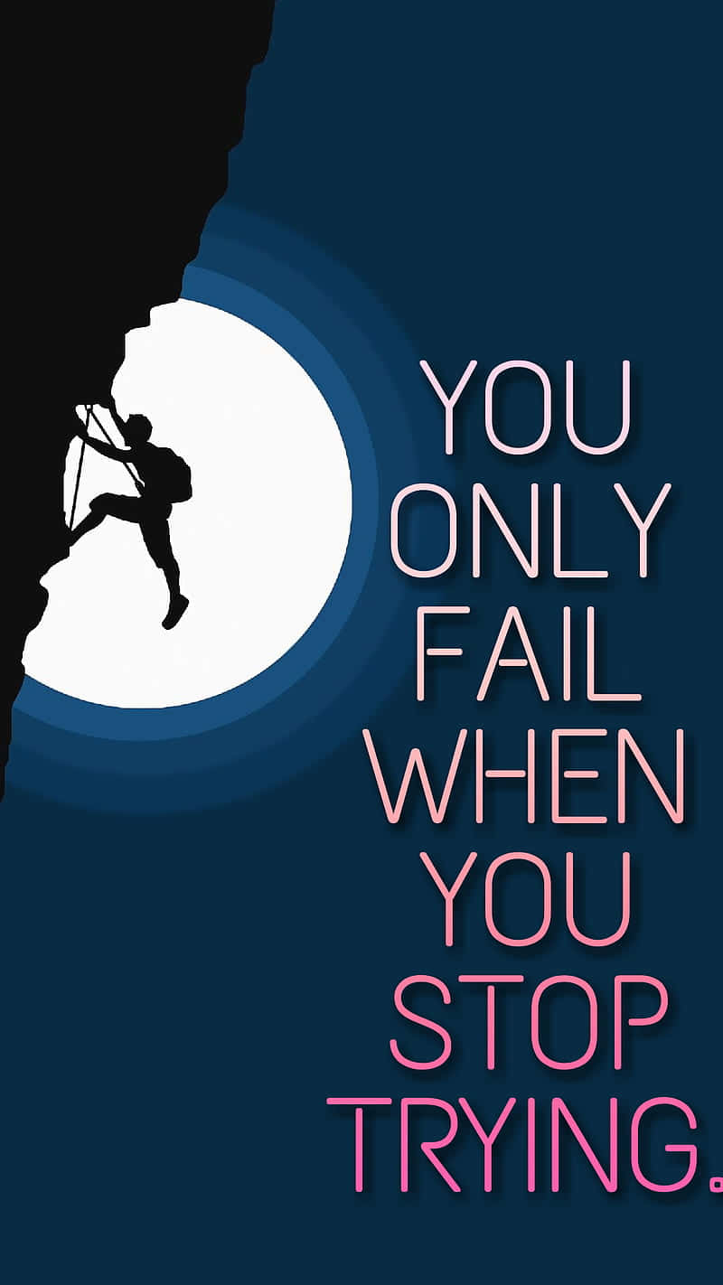 Motivational Climbing Silhouette Moonlight Background