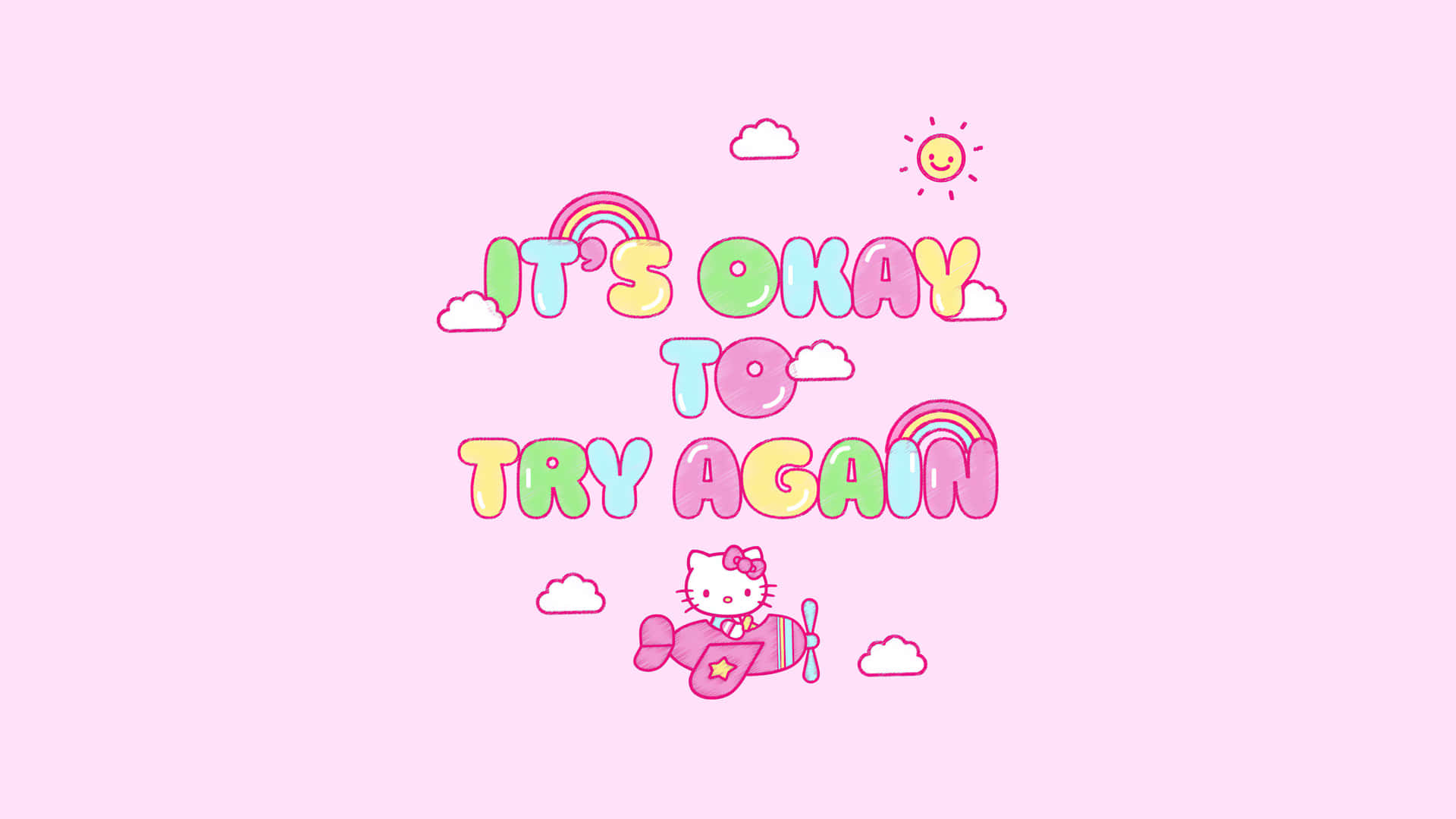 Motivational Kitty Try Again Background