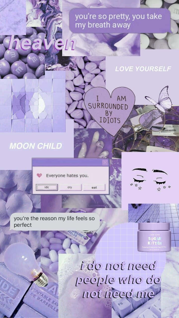 Motivational Purple Collage Background