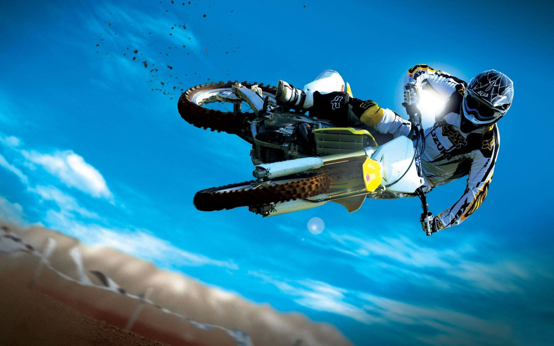 Motocross Sports Driver Realistic Illustration Background