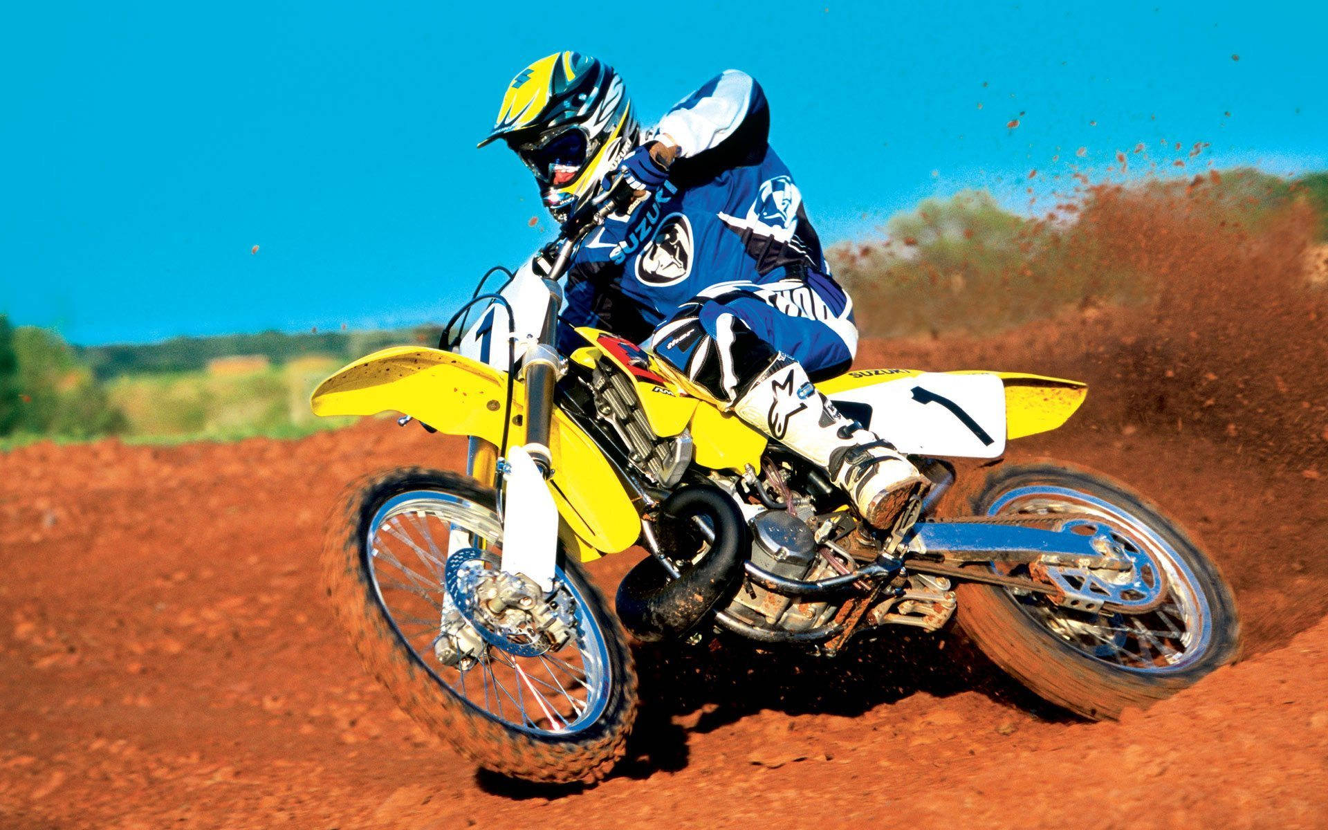 Motocross Yellow Bike Dirt Background