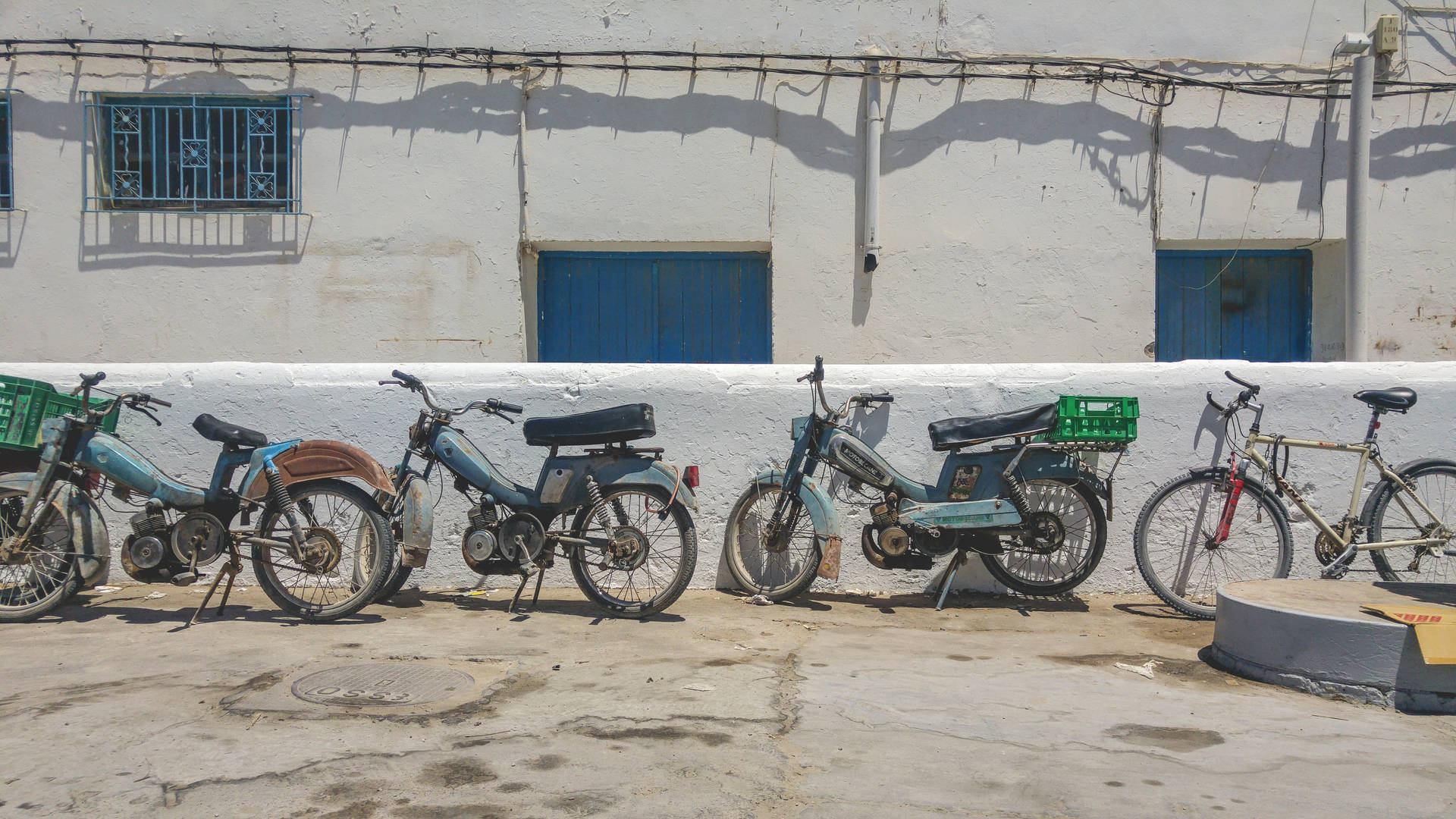 Motorbikes In Tunisia Street Background