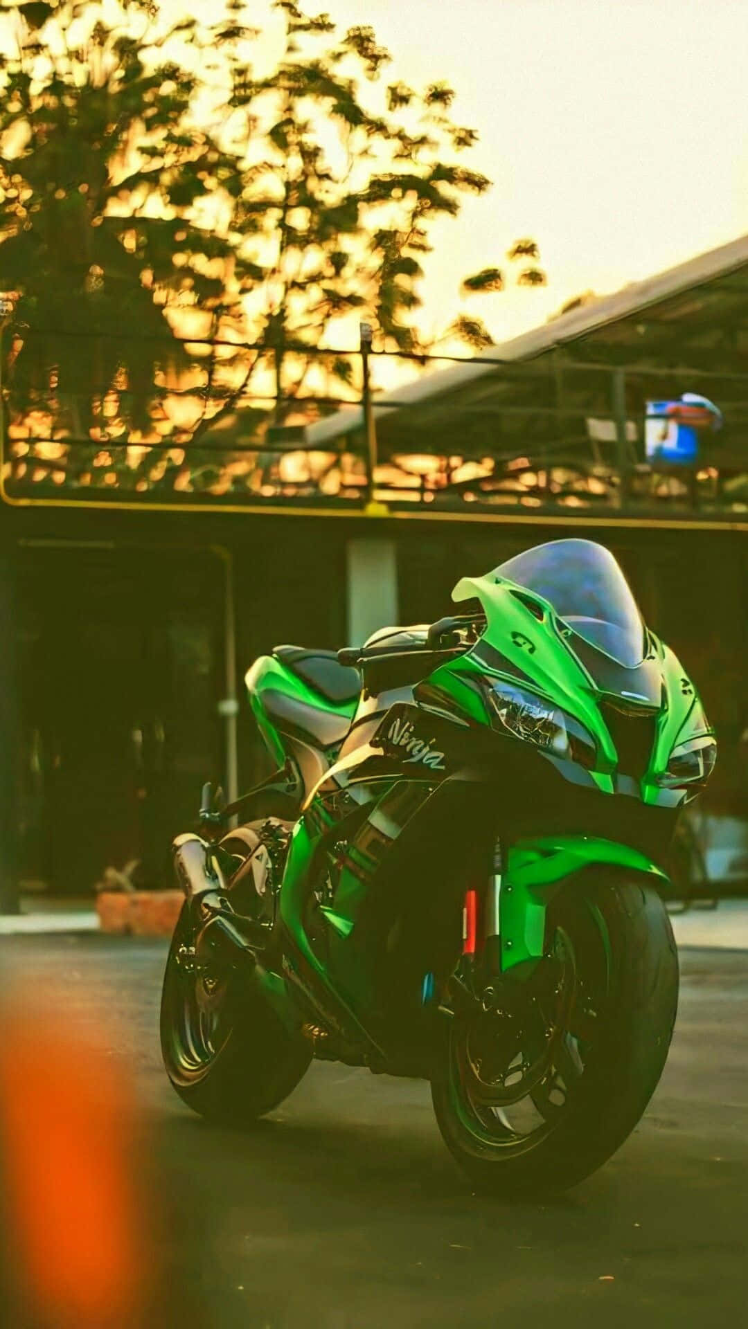 Motorcycle Iphone Kawasaki Ninja Green Background