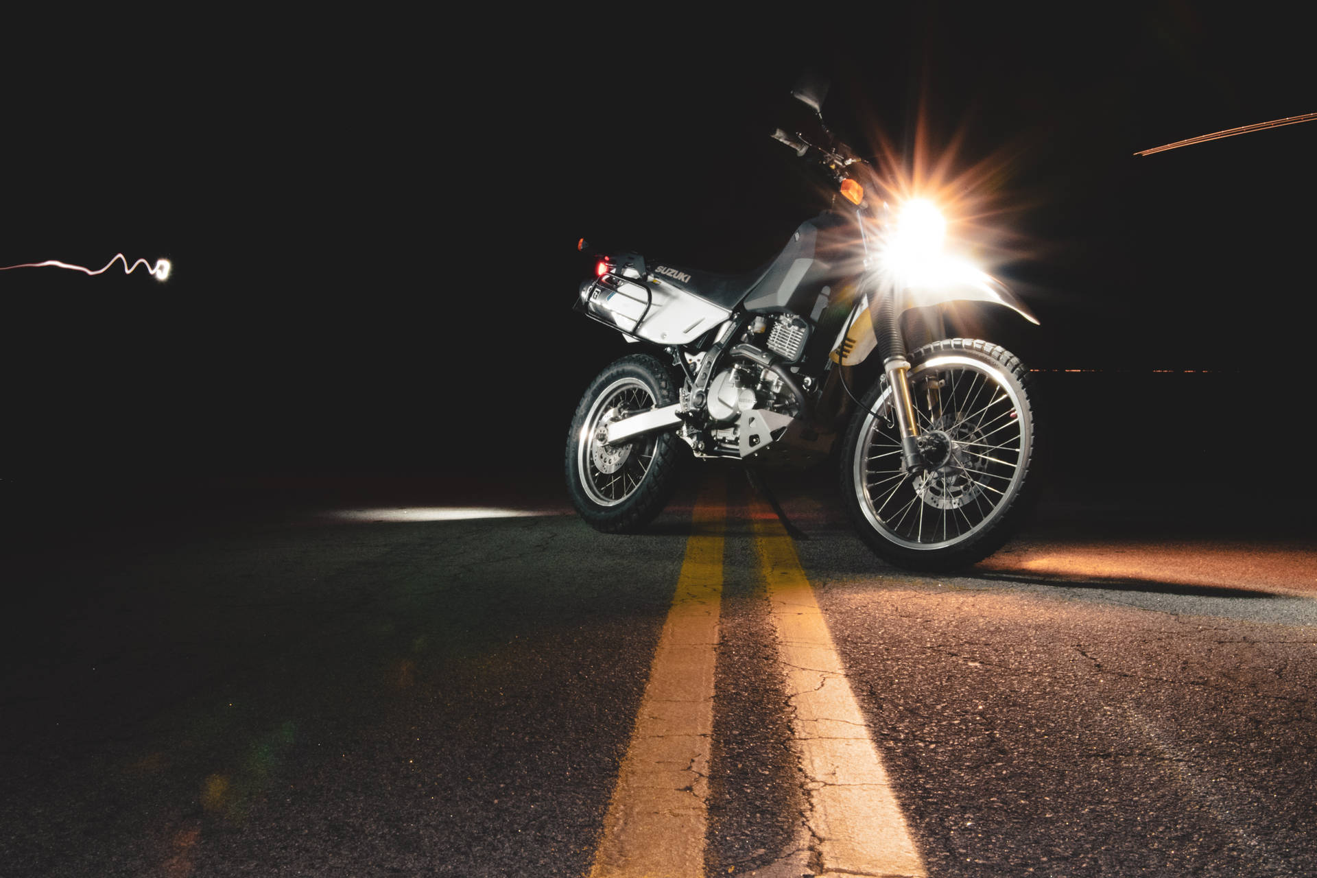 Motorcycle Night Headlights Background