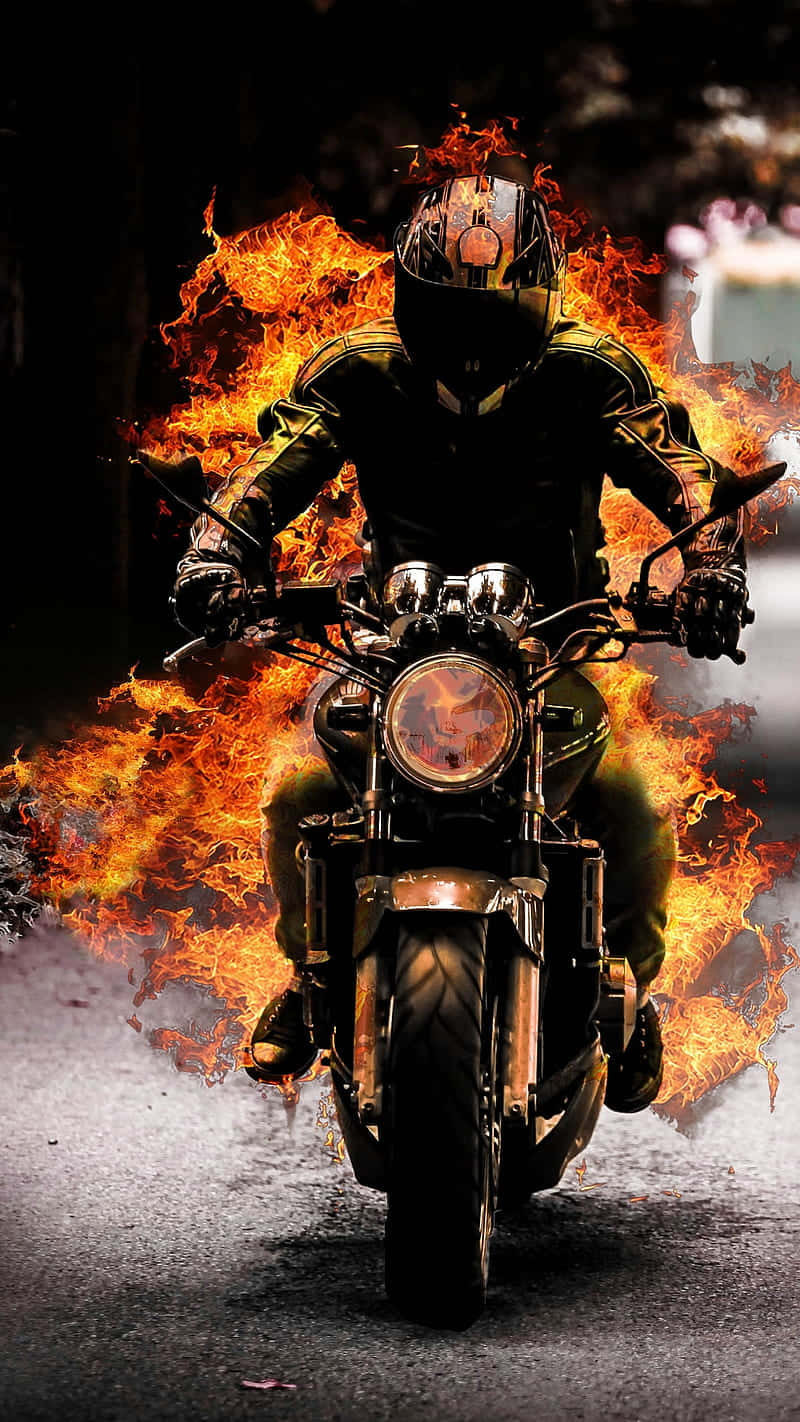 Motorcycle On Fire [wallpaper] Background