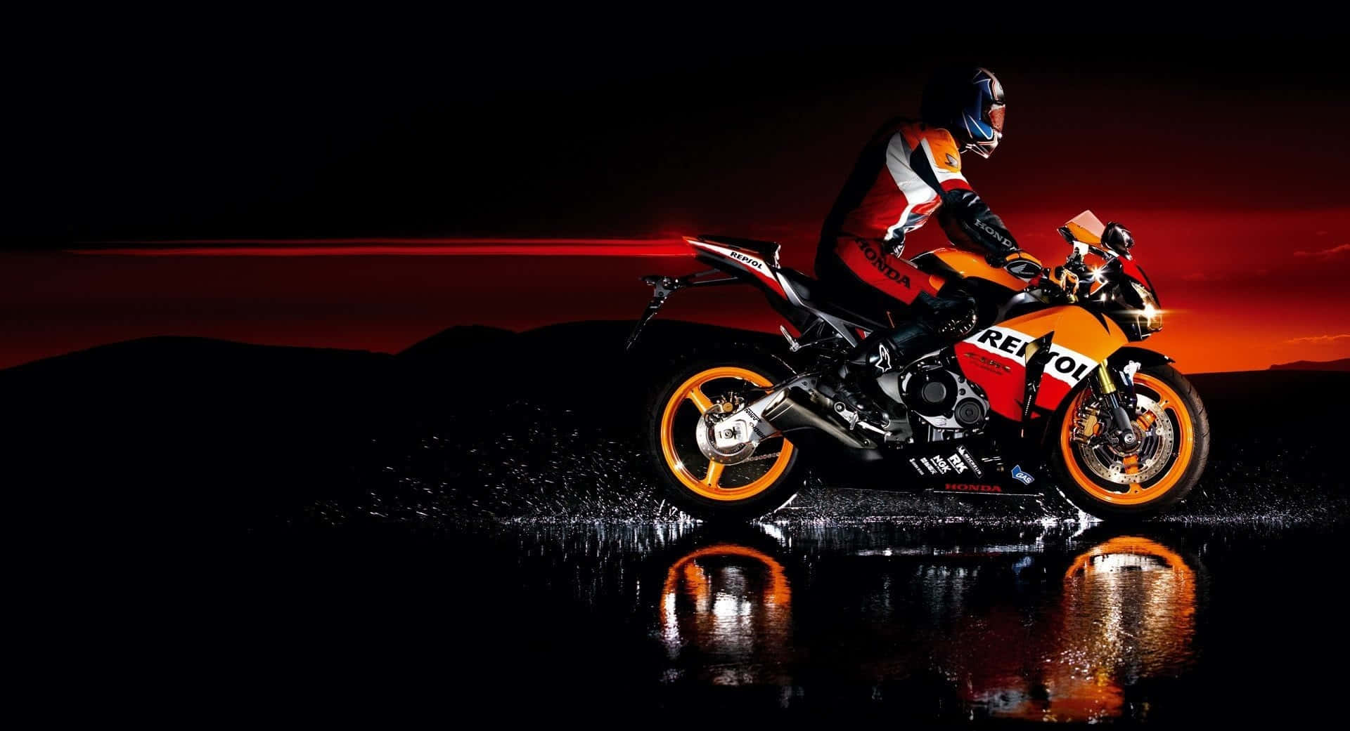 Motorcycle Orange Aesthetic [wallpaper] Background