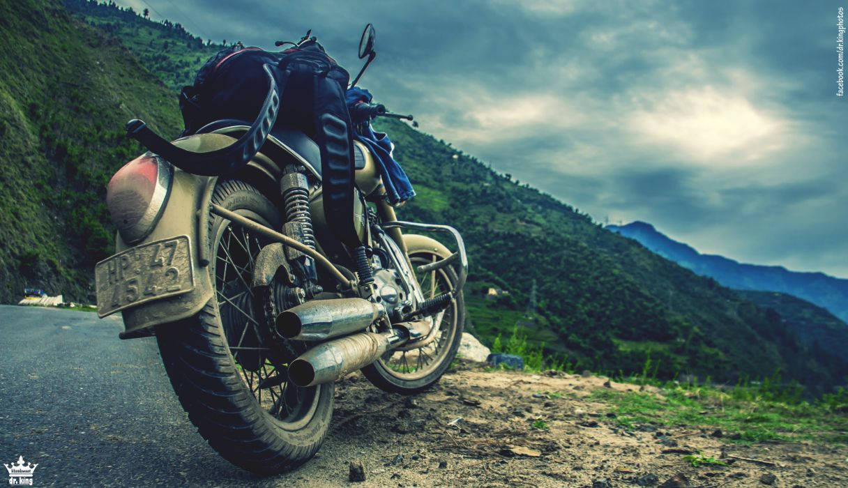 Motorcycle Over Nature Scenery Background