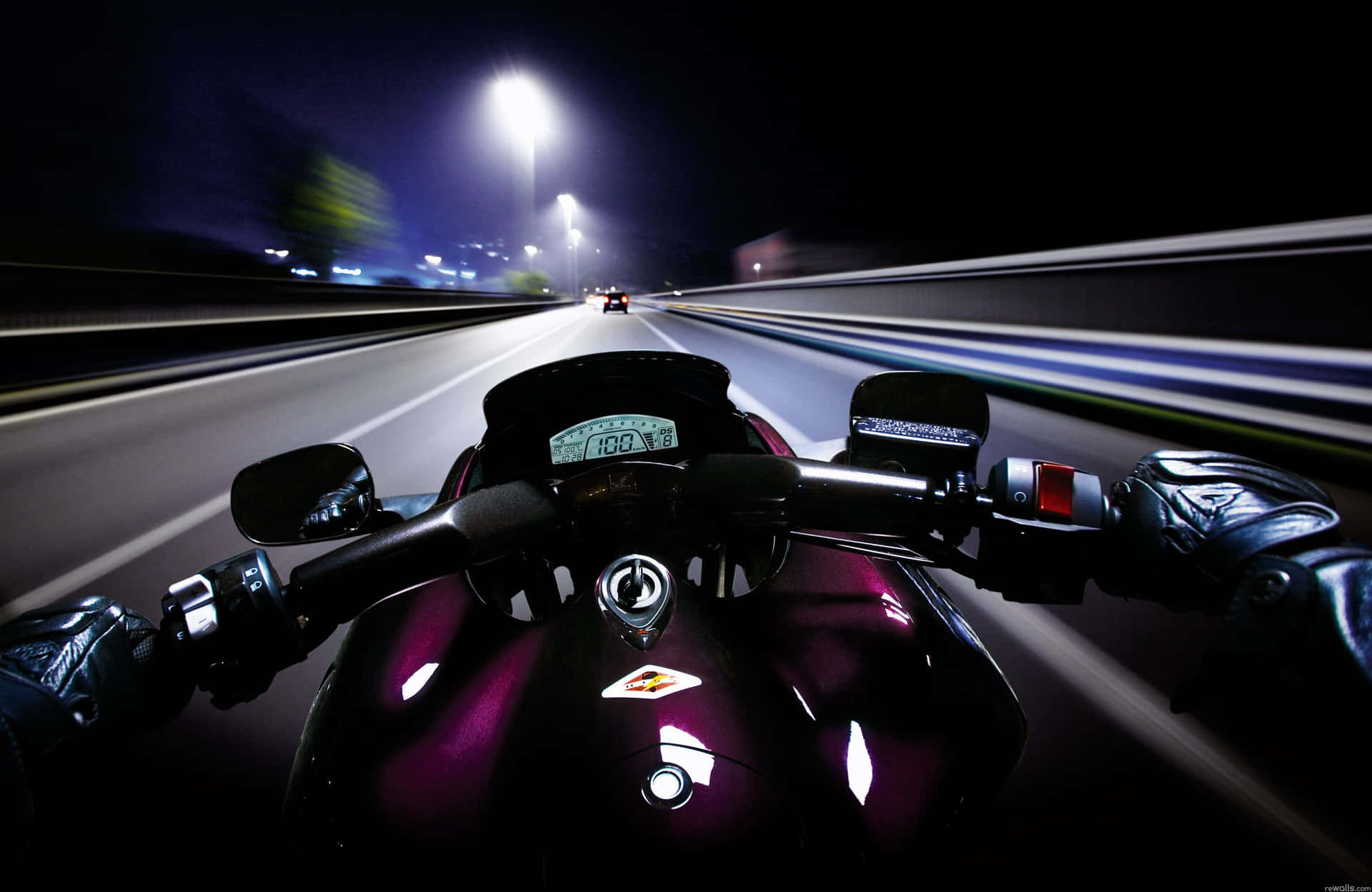 Motorcycle Speeding Night Ride