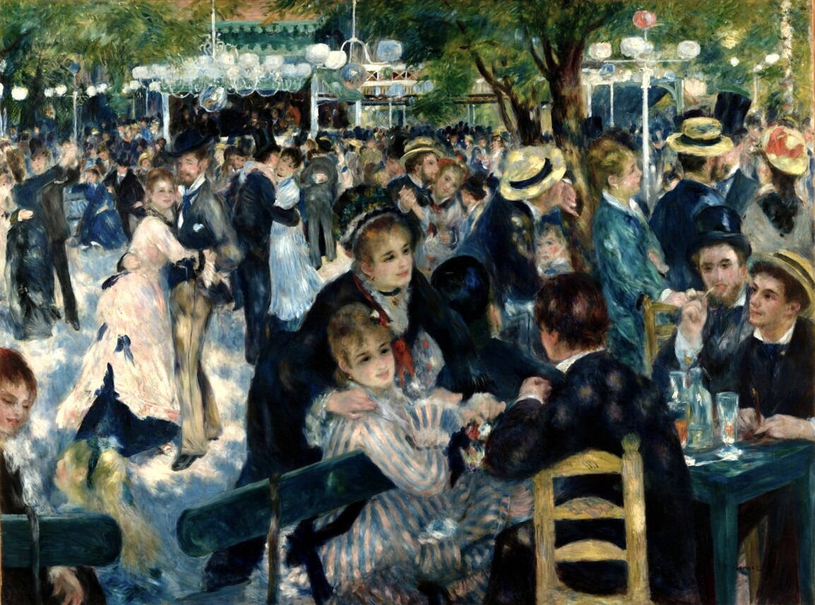 Moulin De La Gallete Painting By Renoir Background