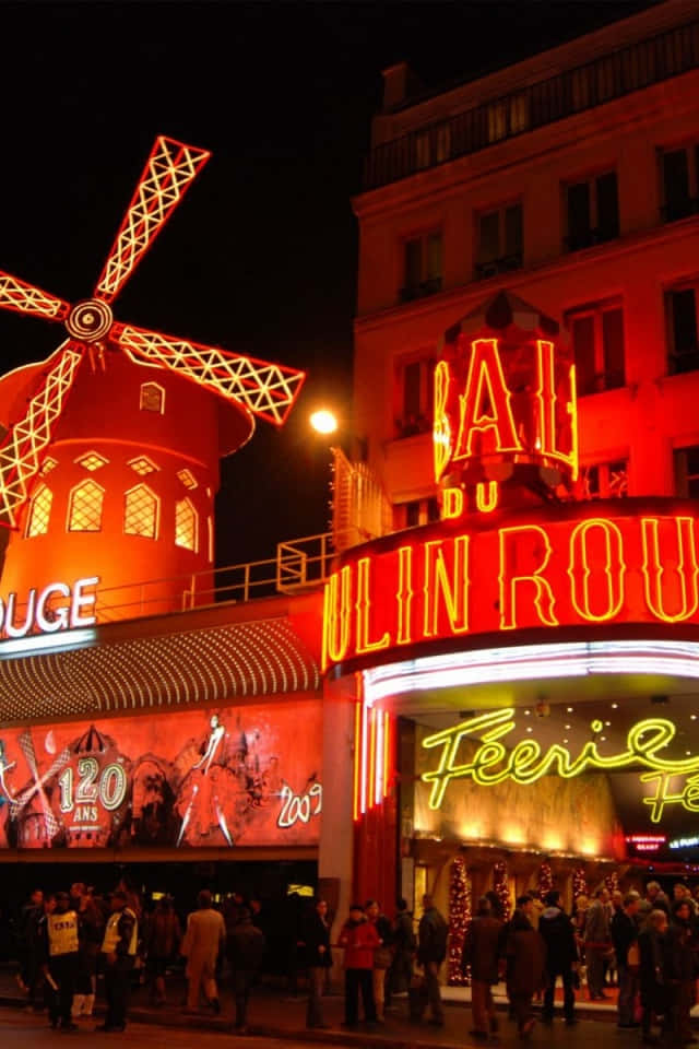 Moulin Rouge Famous Windmill Feature Background