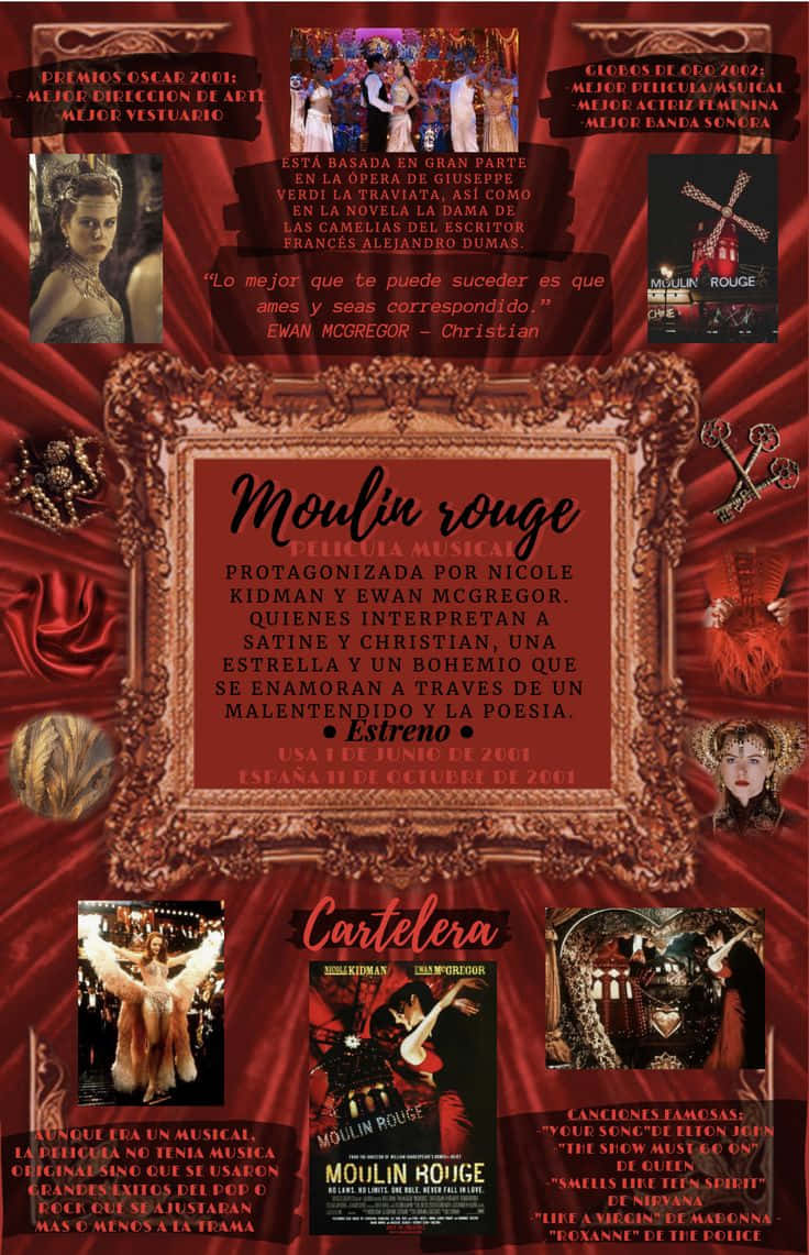 Moulin Rouge Movie Promotional Poster Background