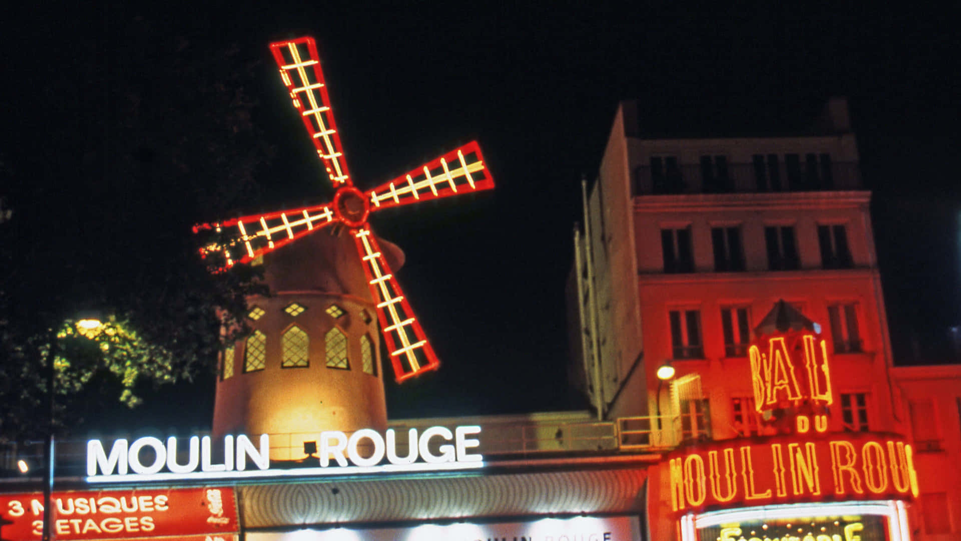 Moulin Rouge Neon Light Signs Background