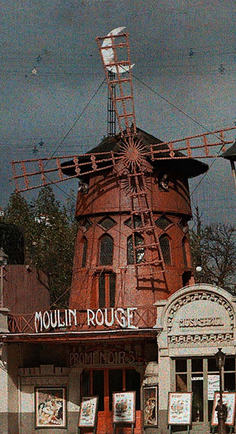 Moulin Rouge Windmill Moon 1914 Background